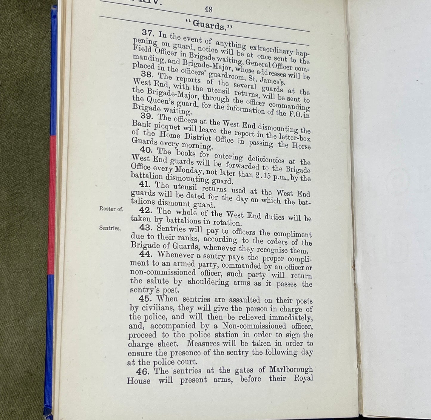 Original Official Standing Orders For The Brigade Of Guards 1885 Dated