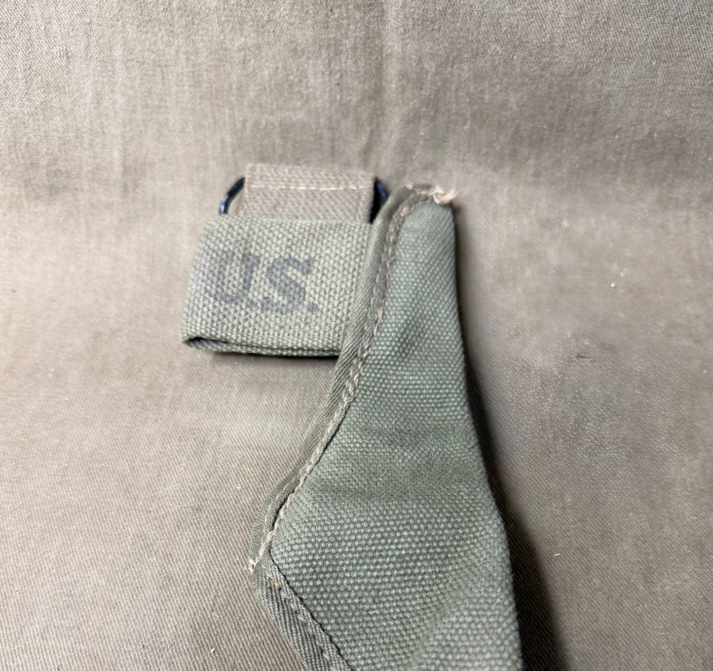 Original US Army WWII M-1910 Pick Mattock Handle Carrier – Canvas Tool Cover