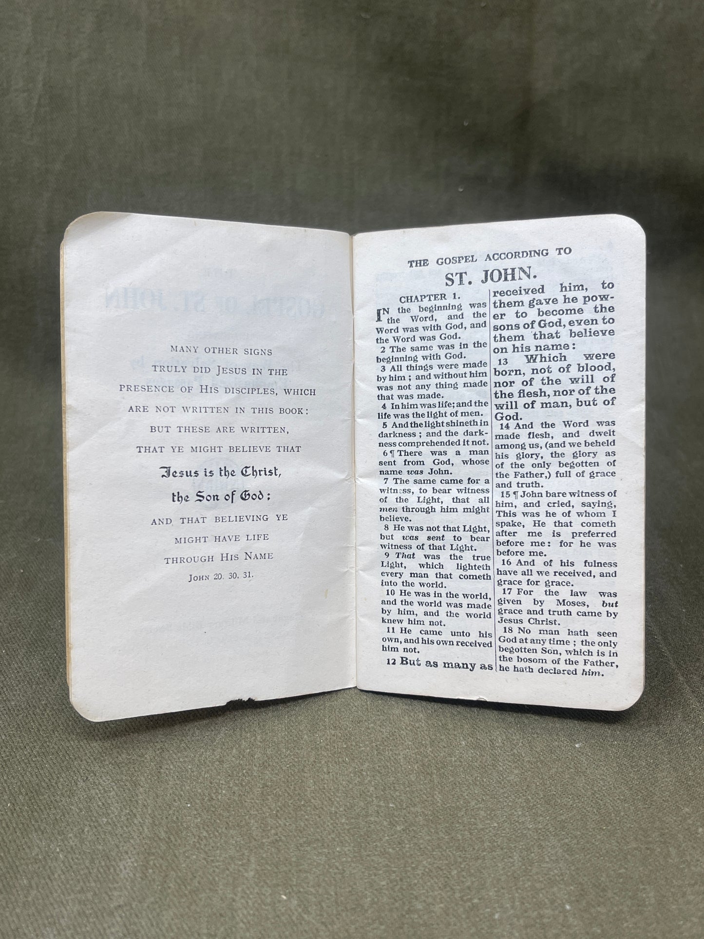 British Military Gospel Of St John Booklet