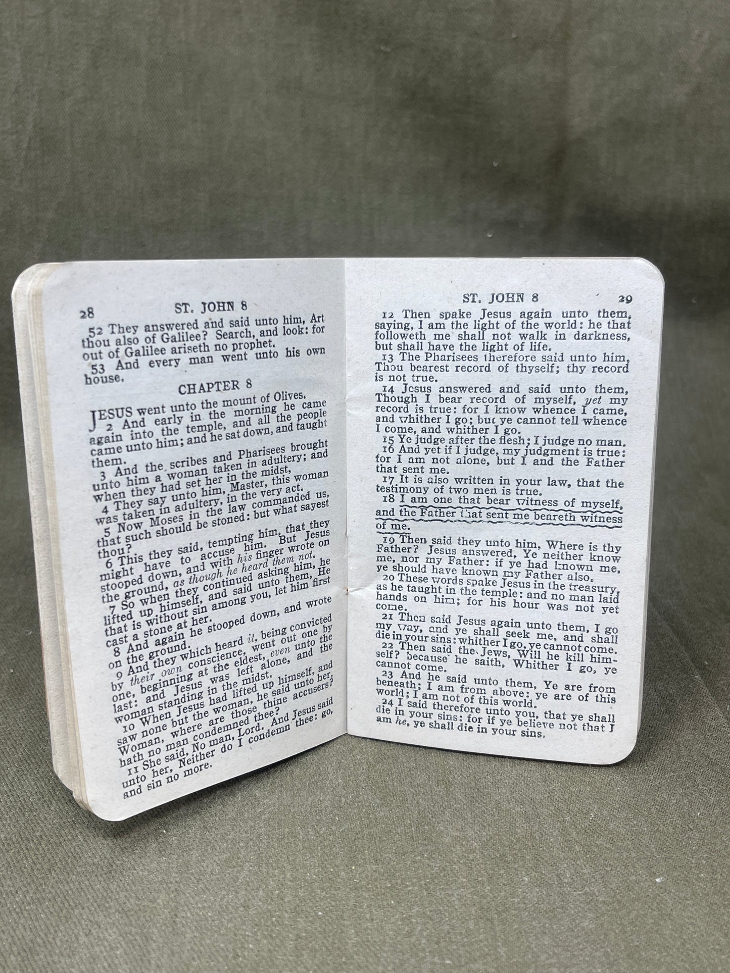 The Gospel of St. John: Active Service Edition was a compact, pocket-sized scripture booklet issued to British and Commonwealth soldiers during World War II. Designed to fit in a battle blouse pocket, this special edition provided spiritual support to troops facing the hardships of war. Often featuring a message from King George VI, it was distributed by religious organizations like the Scripture Gift Mission. The booklet served as a source of comfort, faith, and resilience on the front lines. Today, surviv