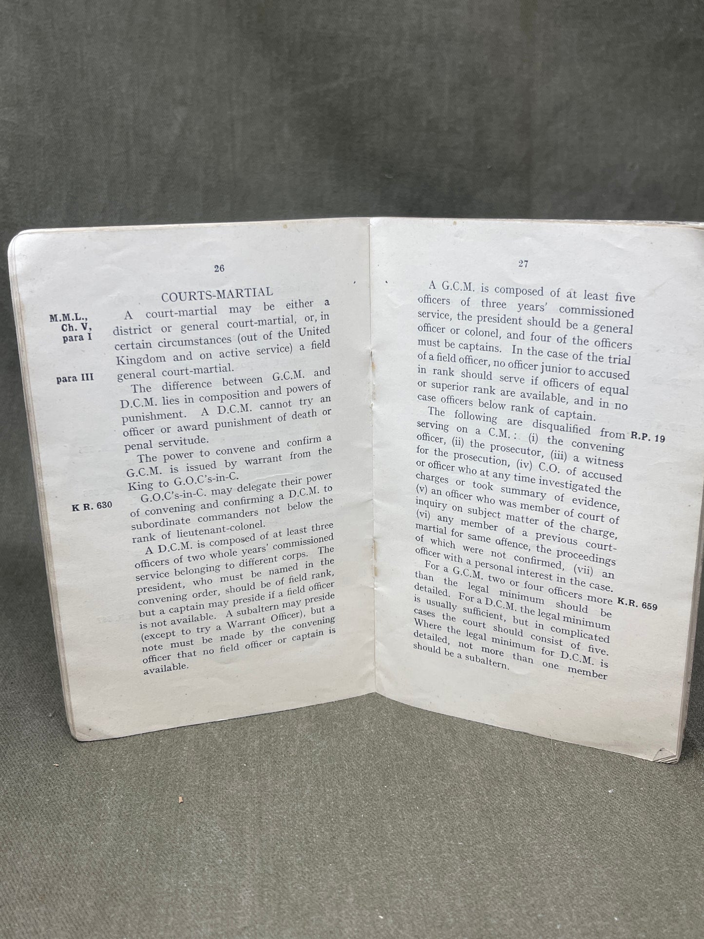 The Kings Regulations and The Manual Of Military Law for Officers by Major W.J Pendlebury