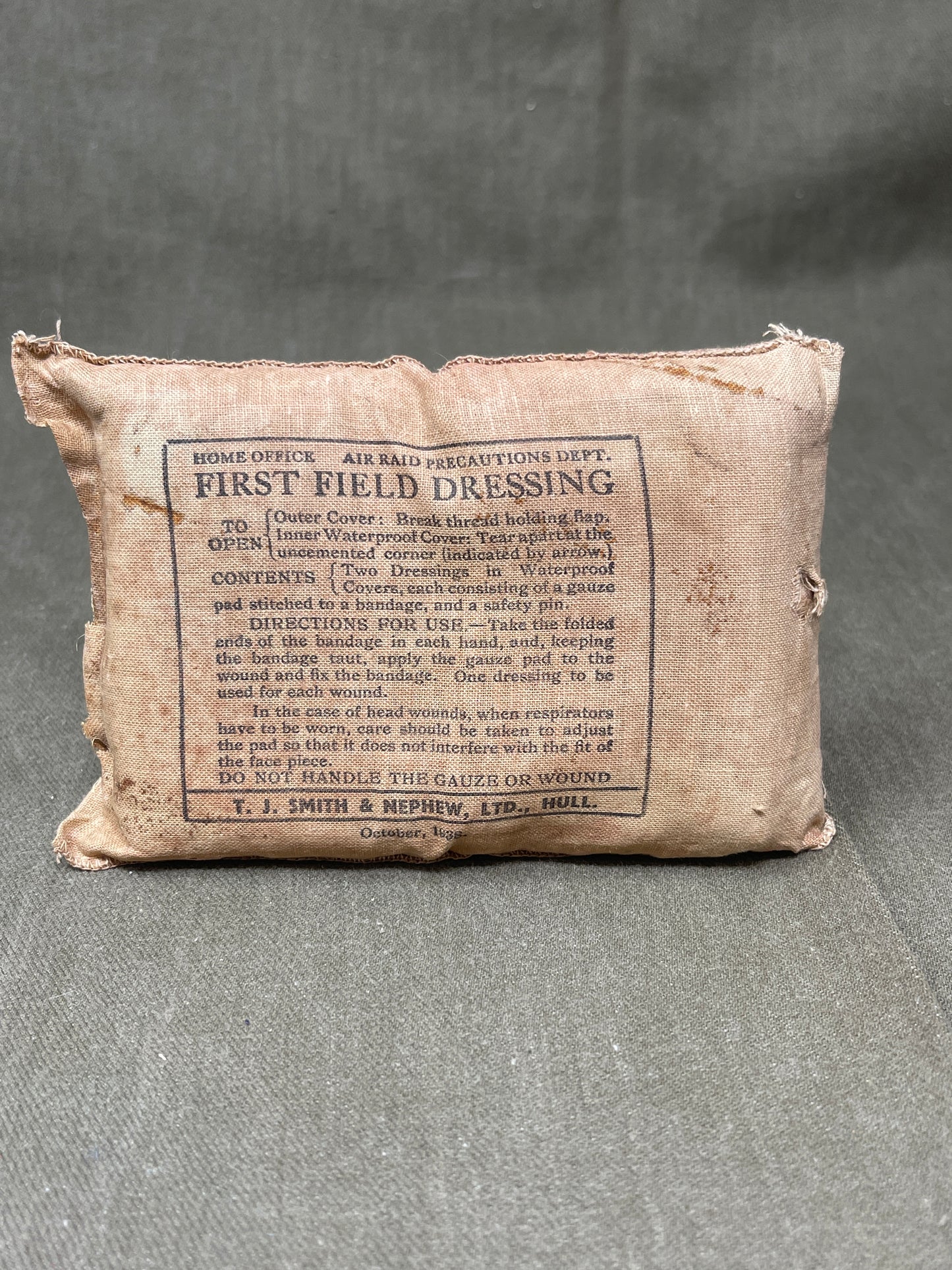 British Army issue Shell Dressing Dated 1939