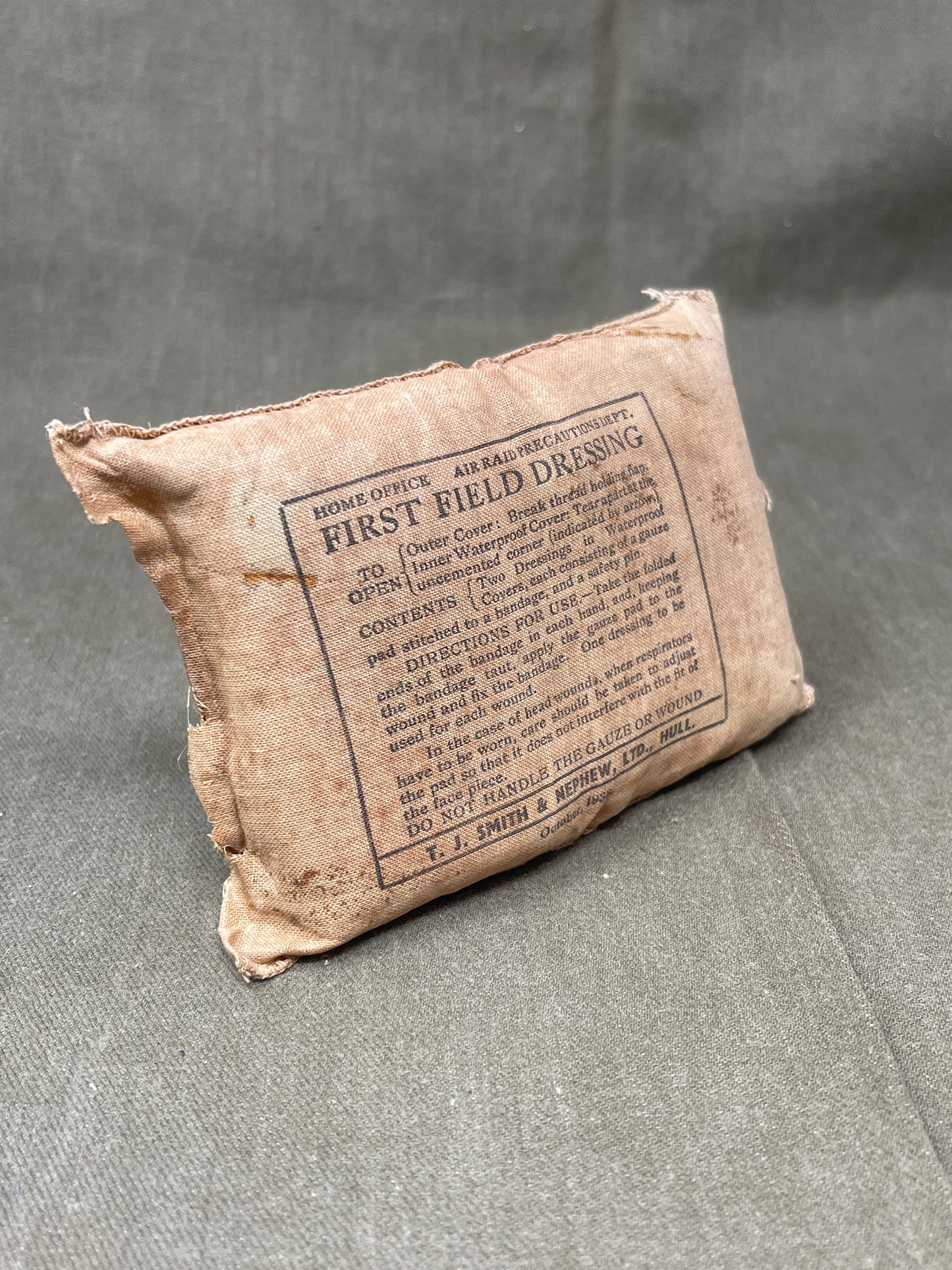 British Army issue Shell Dressing Dated 1939