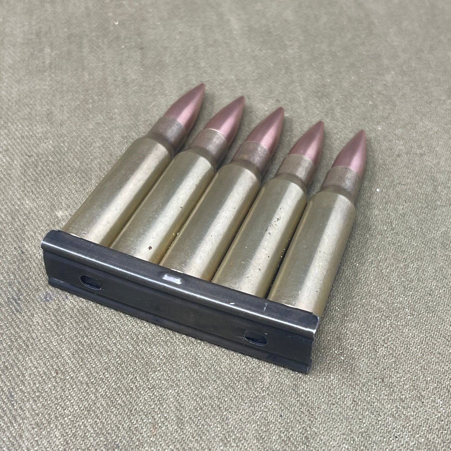 5 x 7.62x51mm FNB Inert Cartridges in Clip