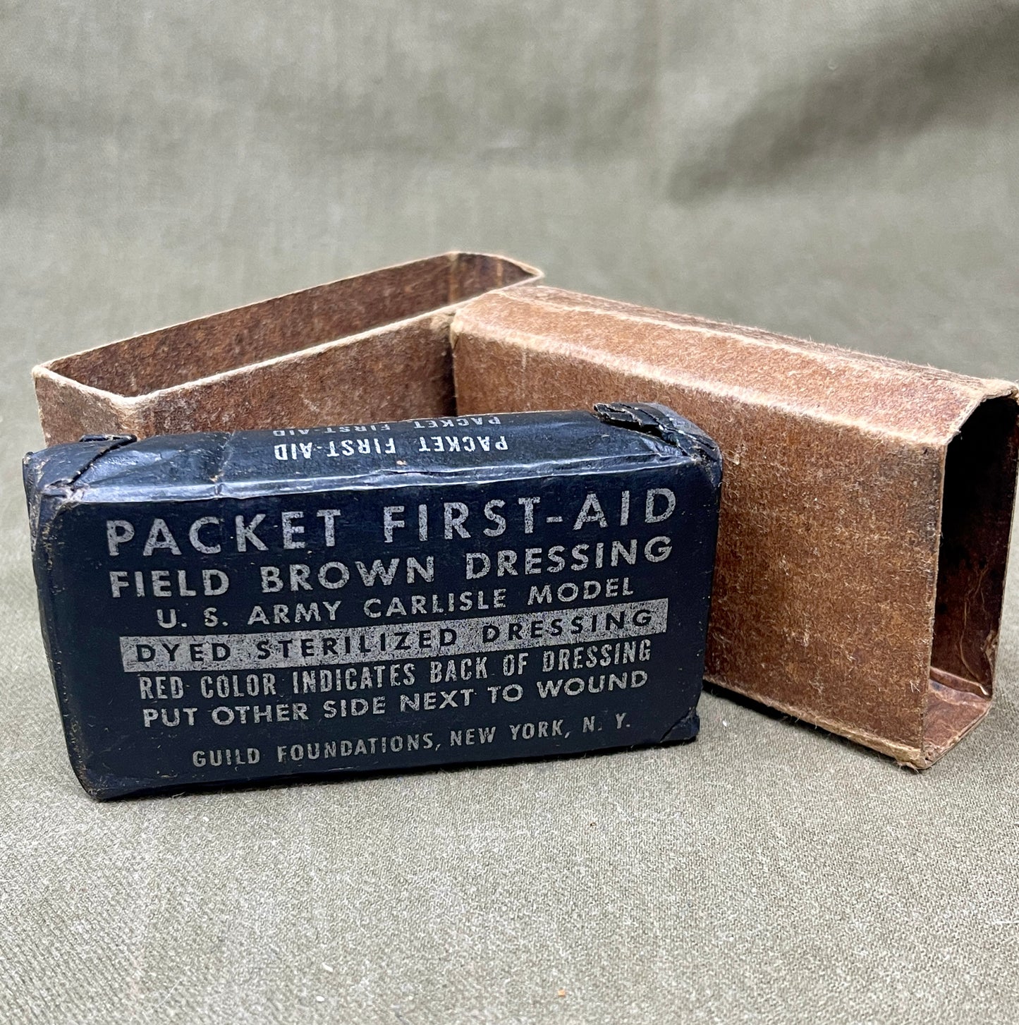 Packet First Aid Field Brown Dressing US Army Carlisle Model Guild Foundations New York