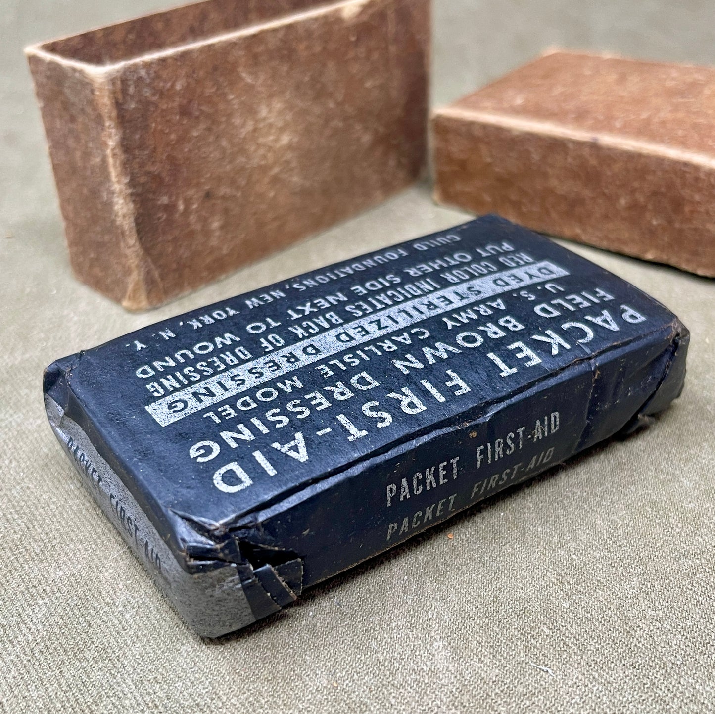Packet First Aid Field Brown Dressing US Army Carlisle Model Guild Foundations New York