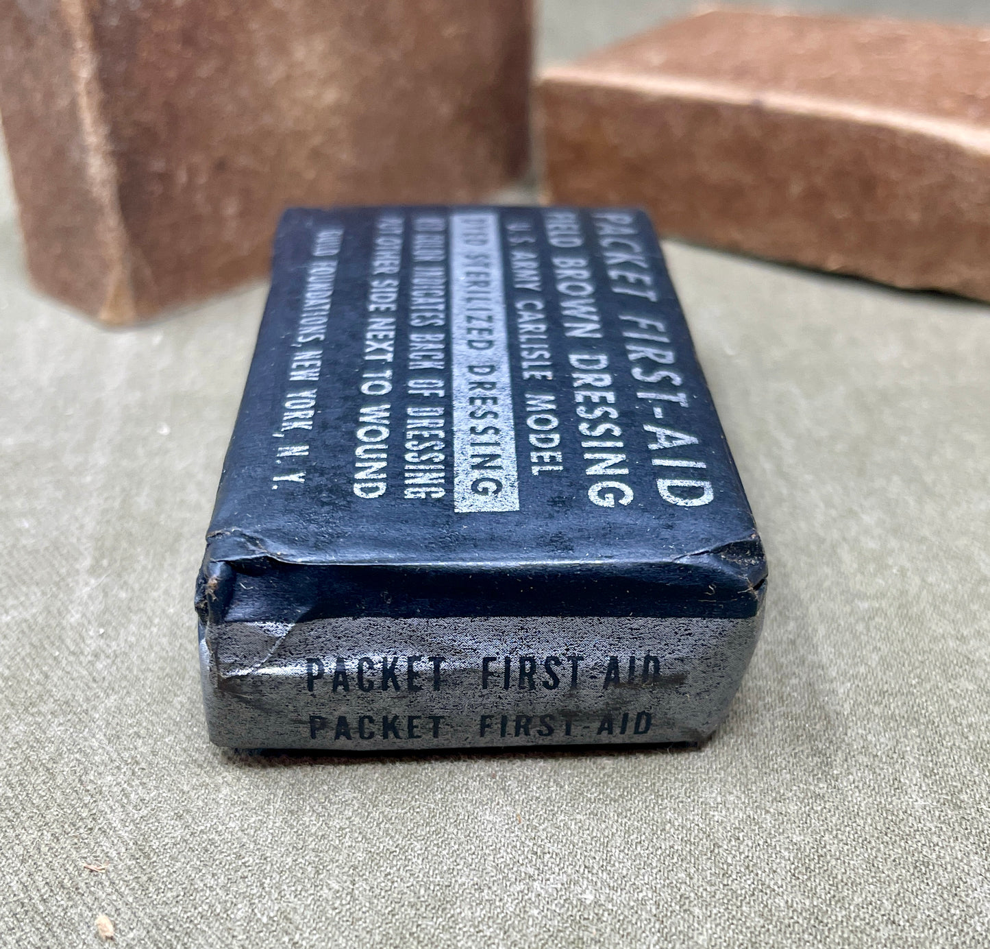 Packet First Aid Field Brown Dressing US Army Carlisle Model Guild Foundations New York