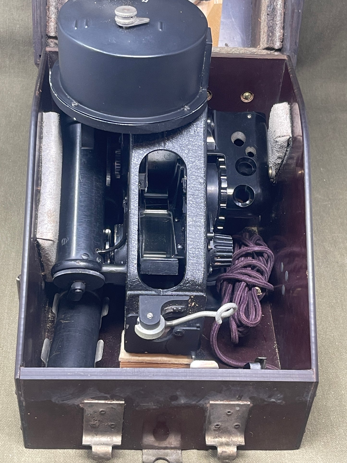 Royal Air Force Original British WWII RAF Bomber Bubble Sextant Mark IX in Bakelite Wall-mounted Case