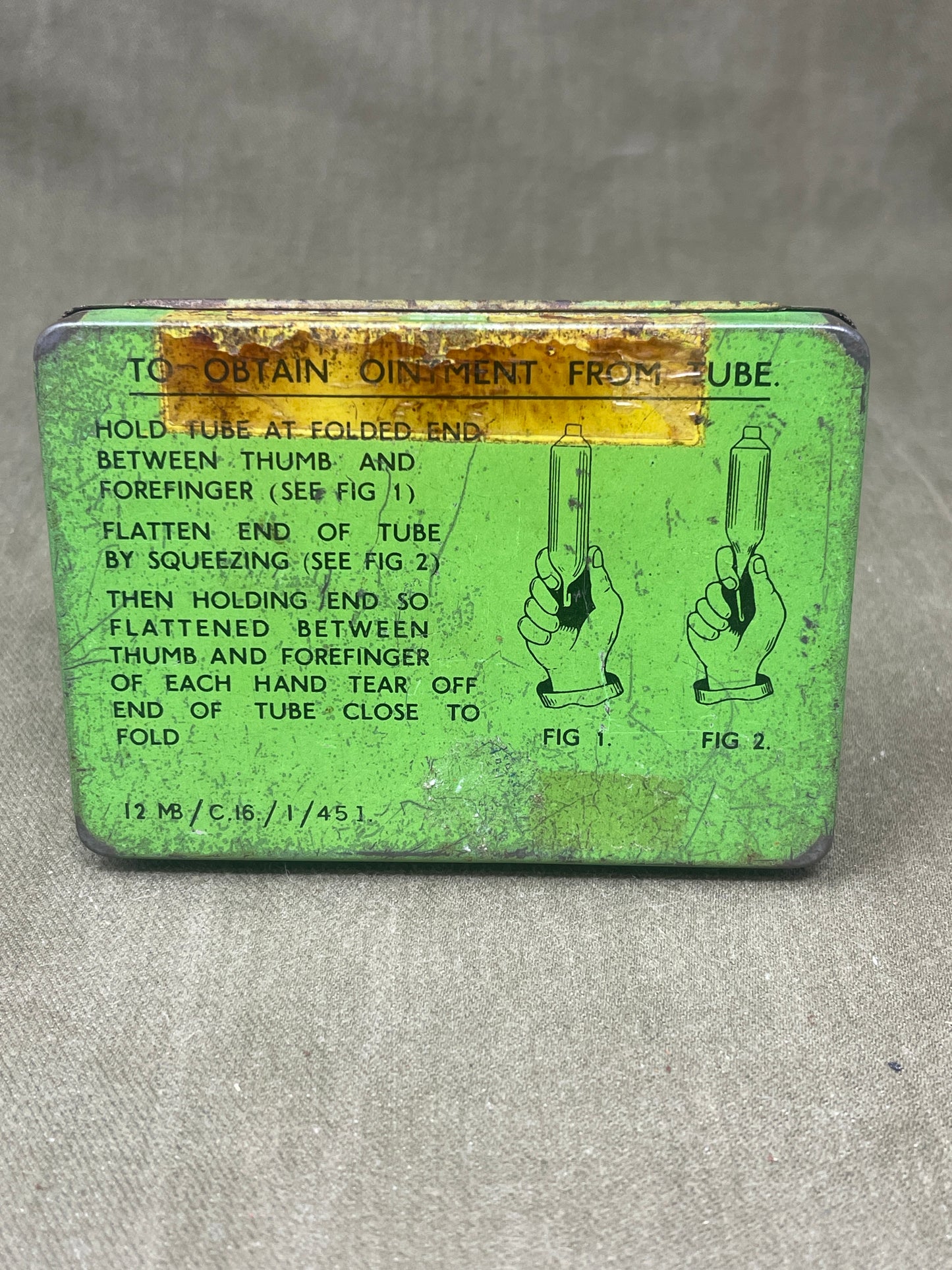 Vintage WW2 Ointment Anti-Gas No 6