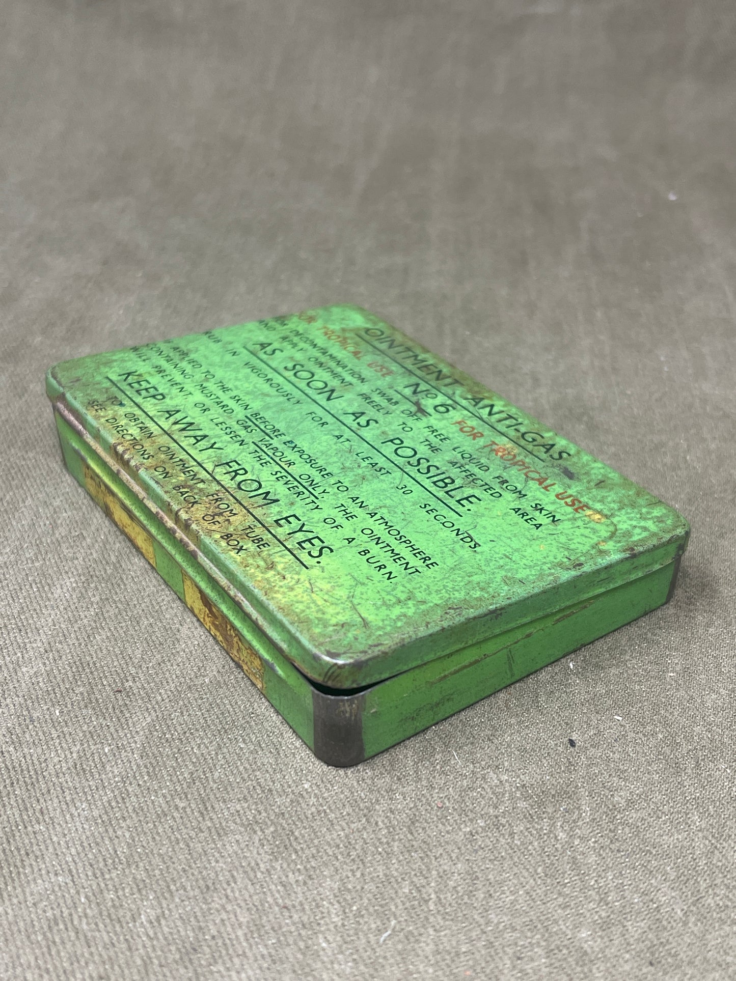 Vintage WW2 Ointment Anti-Gas No 6