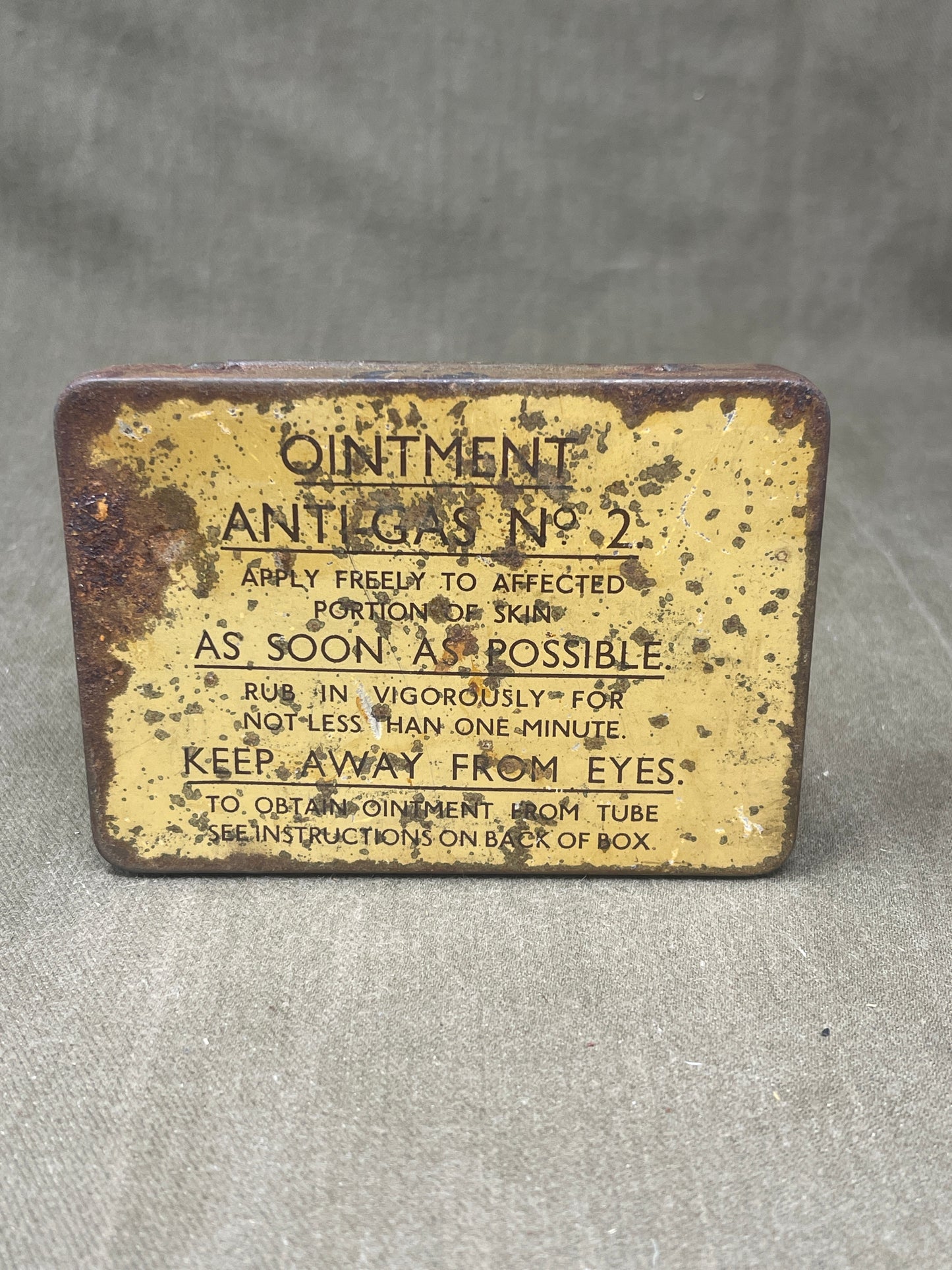 Vintage WW2 Ointment Anti-Gas No 2 Empty