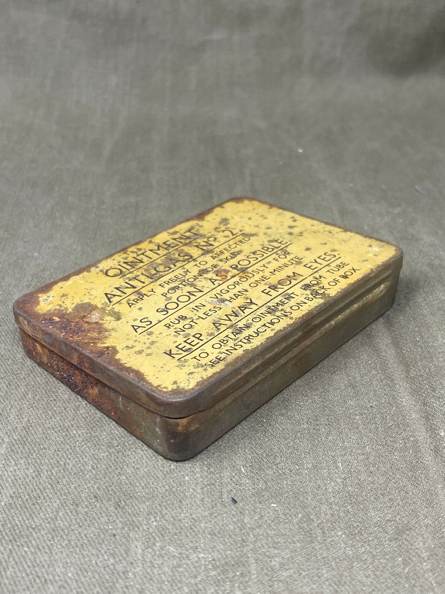 Vintage WW2 Ointment Anti-Gas No 2 Empty