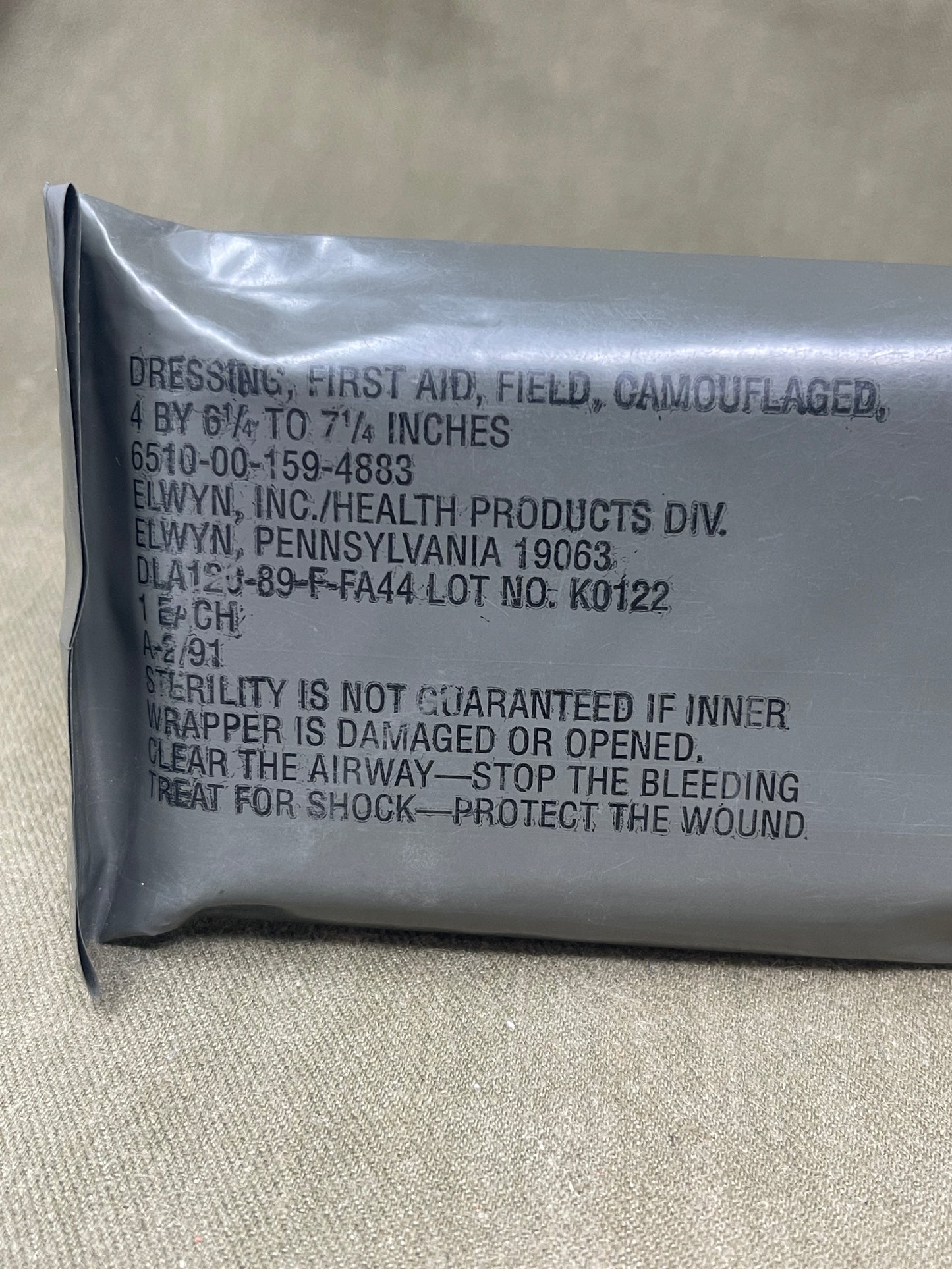 US Army Dressing First Aid Field Camouflaged