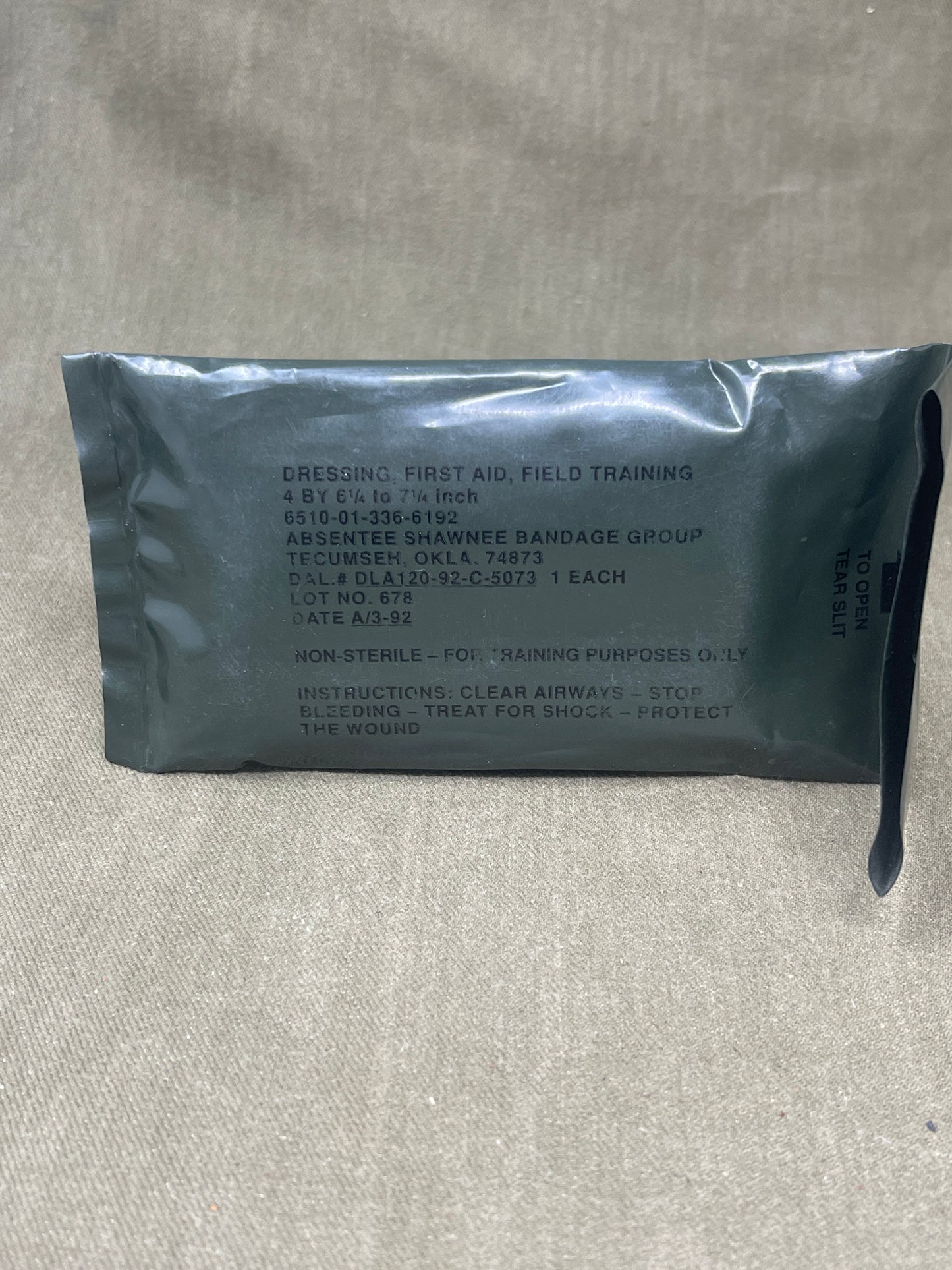 US Army Bandage dressing First Aid Training