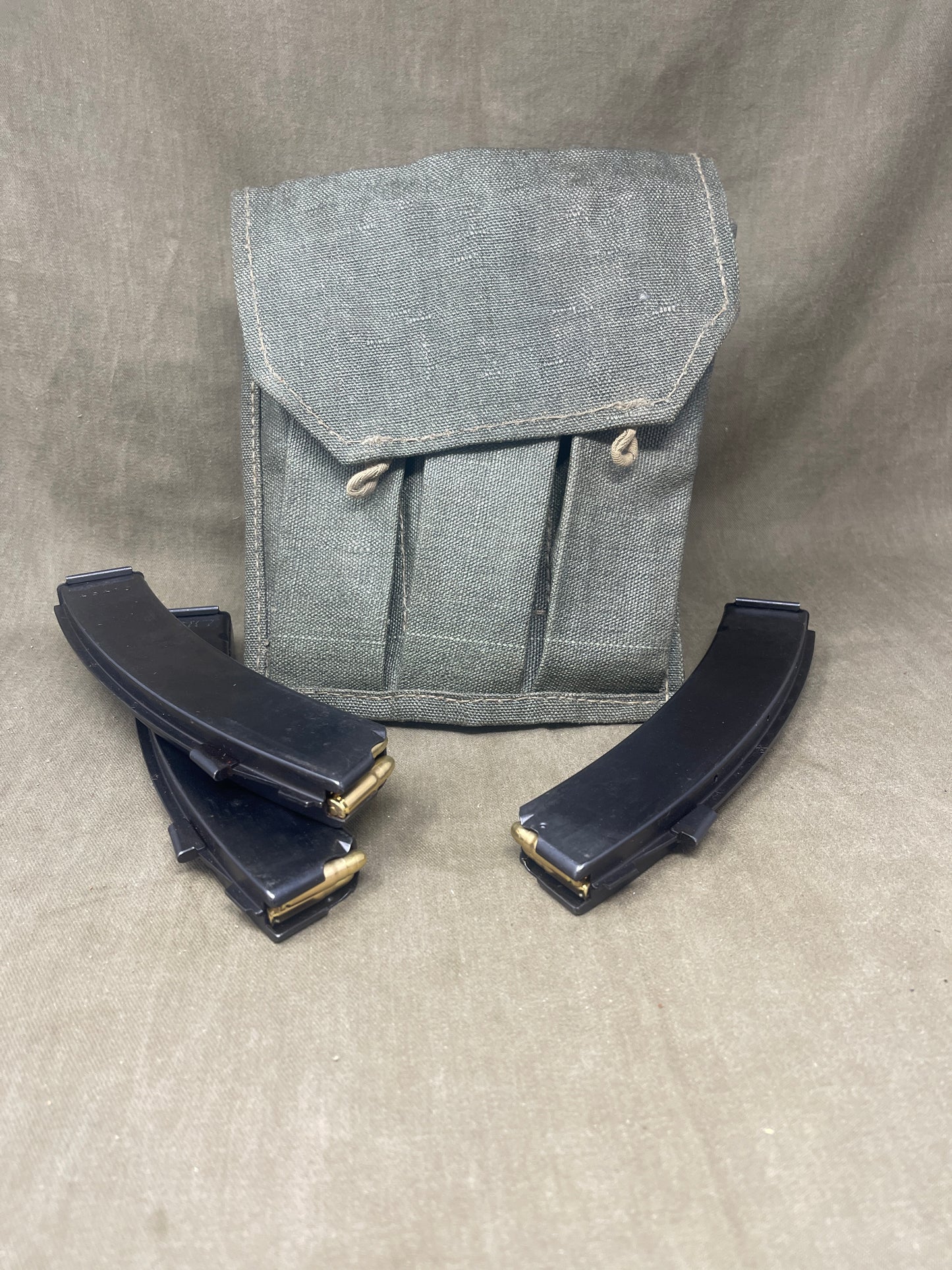 3 x PPS-43 Magazine Pouch with 15 INERT 7.62x25 Rounds – Durable & Authentic