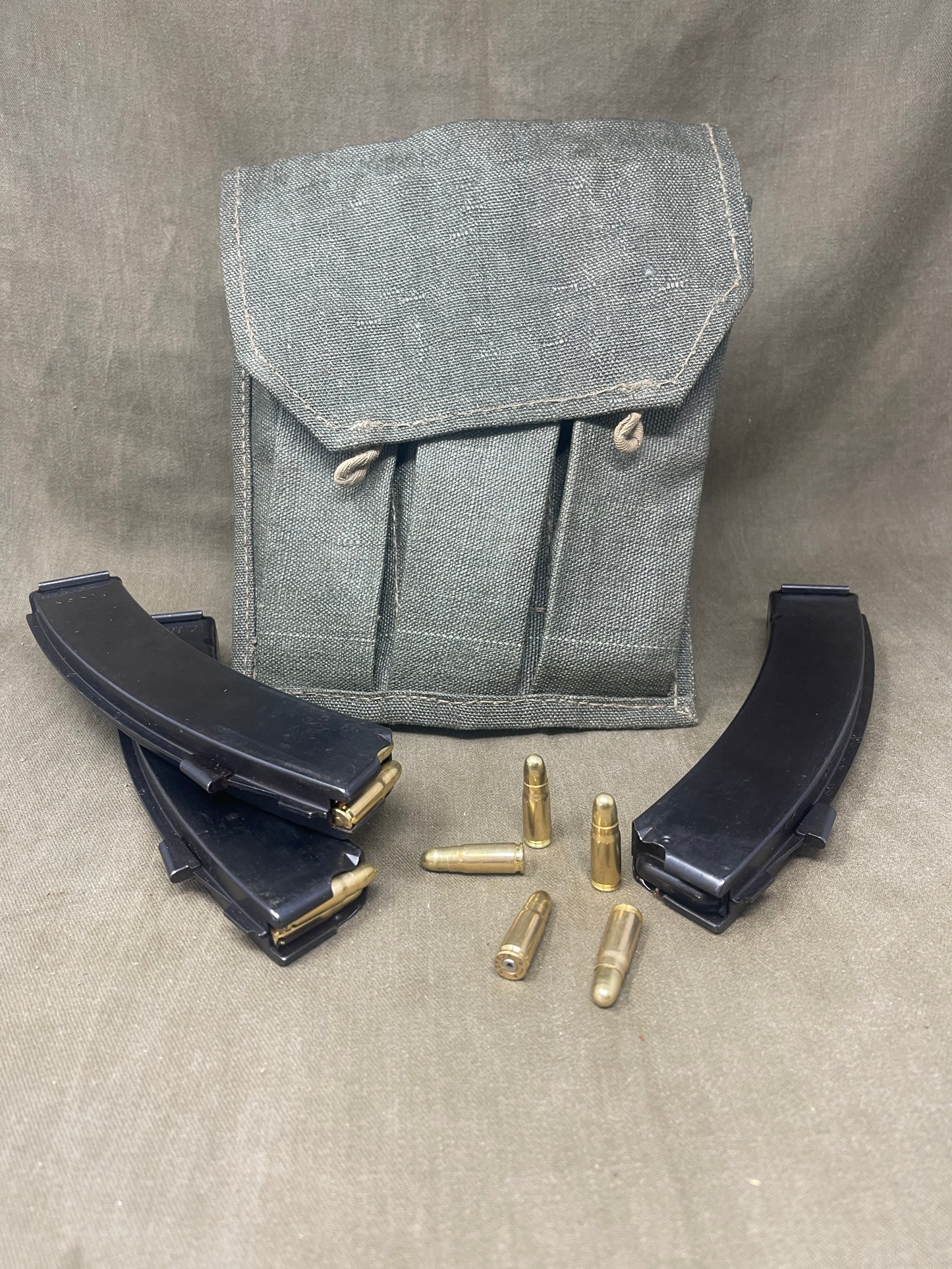 3 x PPS-43 Magazine Pouch with 15 INERT 7.62x25 Rounds – Durable & Authentic