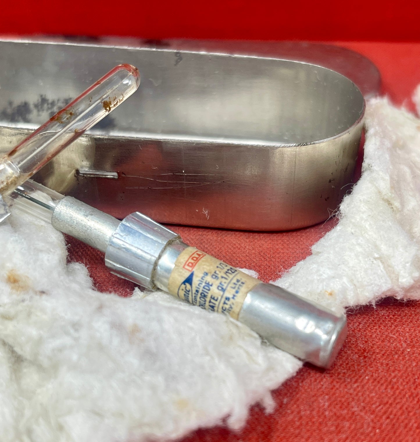 WW1 British Officer Medics Morphine Syrettes x 2 In Original Tin