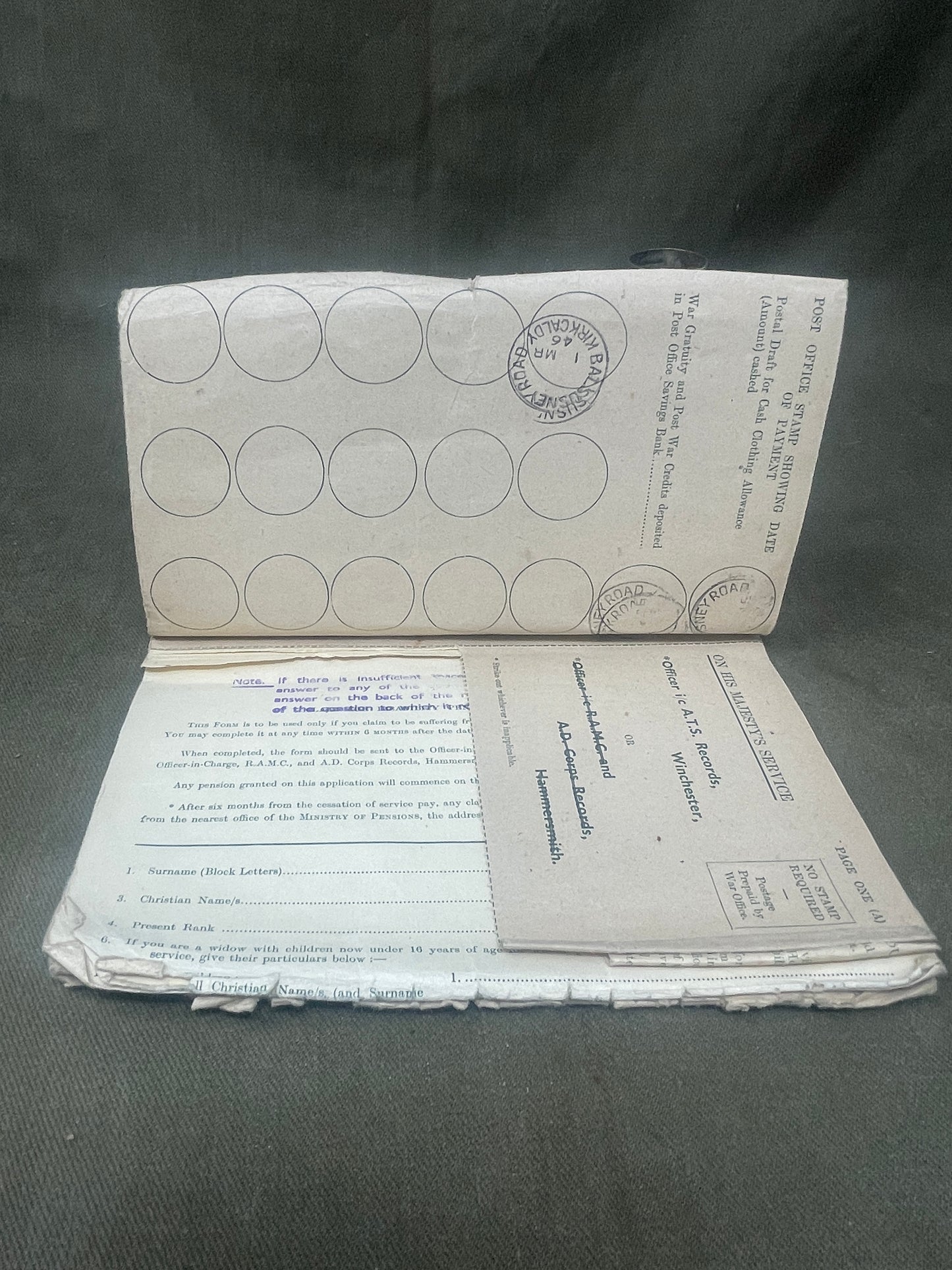 Explore the WW2 British Army A.T.S. and V.A.D. Release Book – Class A for M. Horsburgh. A historical document detailing women's wartime service and demobilization.