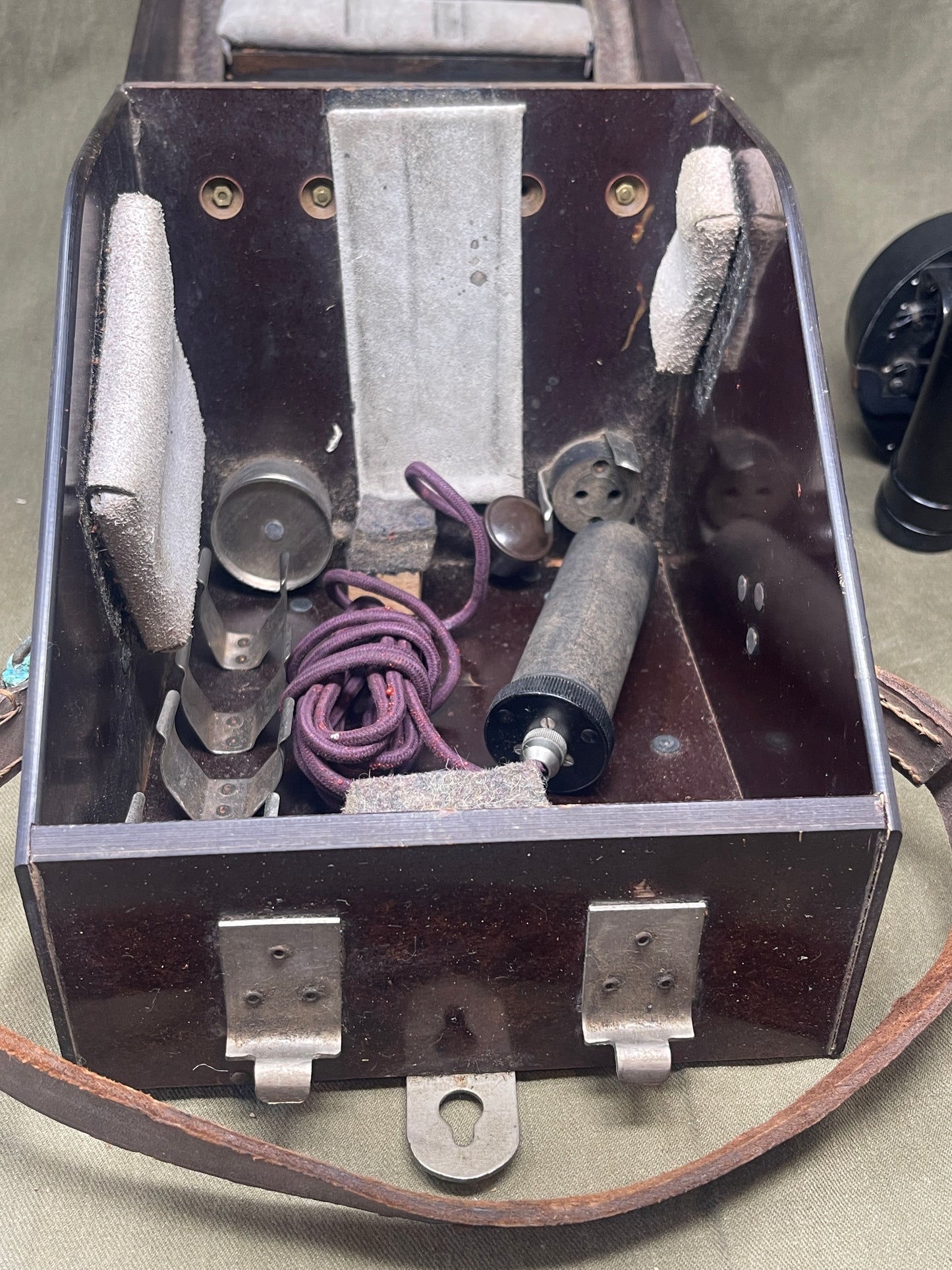 Royal Air Force Original British WWII RAF Bomber Bubble Sextant Mark IX in Bakelite Wall-mounted Case
