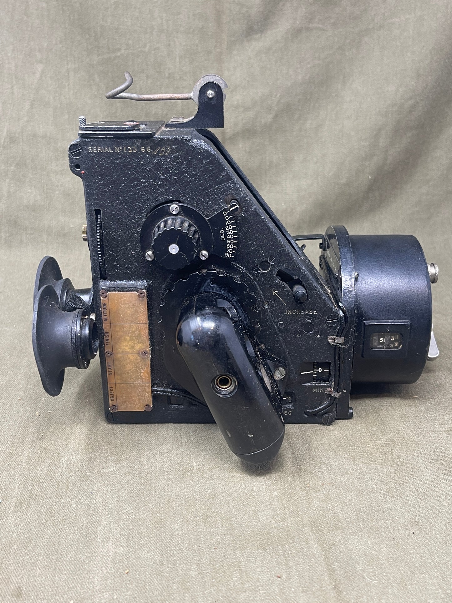 Royal Air Force Original British WWII RAF Bomber Bubble Sextant Mark IX in Bakelite Wall-mounted Case