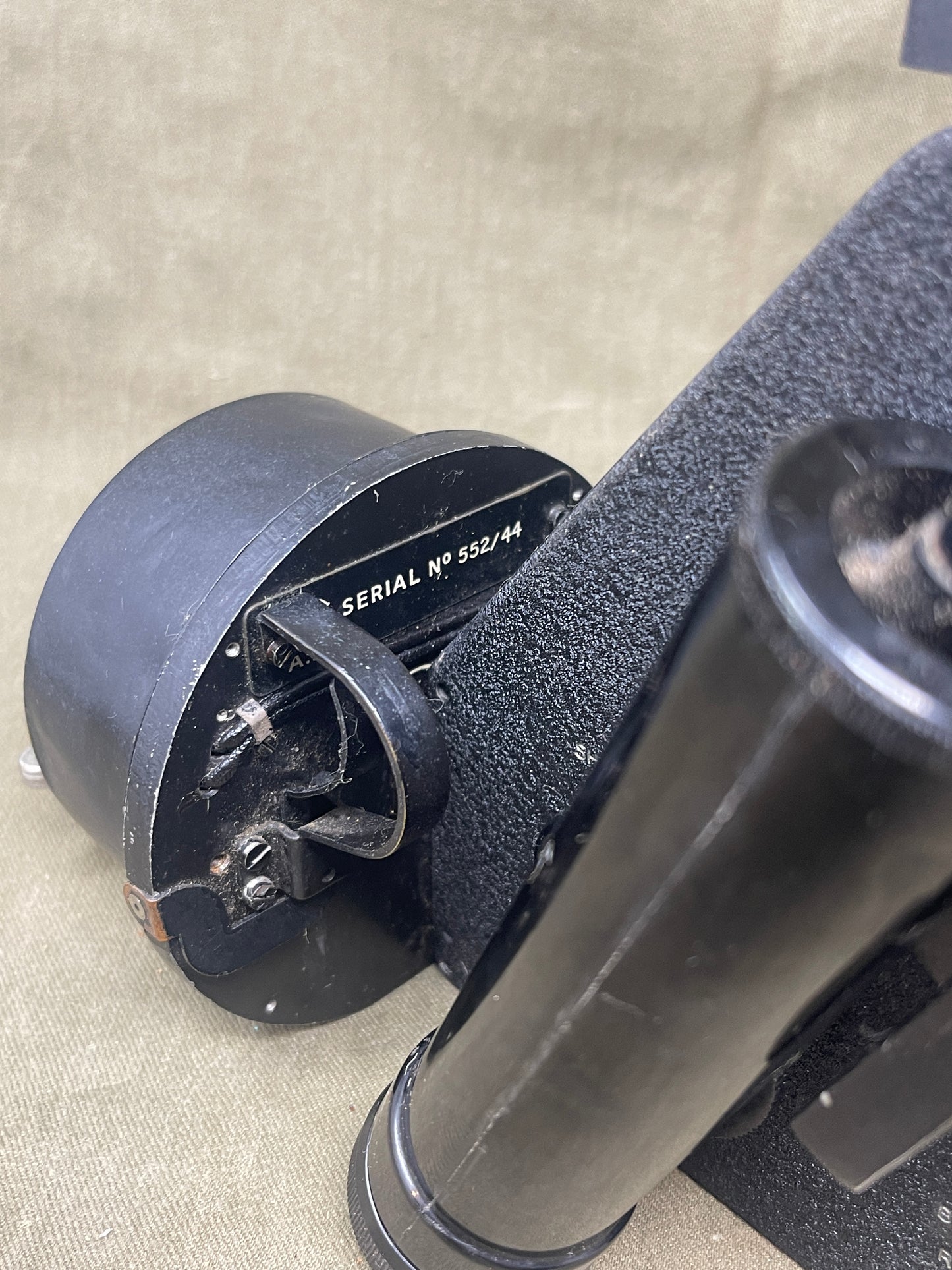 Royal Air Force Original British WWII RAF Bomber Bubble Sextant Mark IX in Bakelite Wall-mounted Case