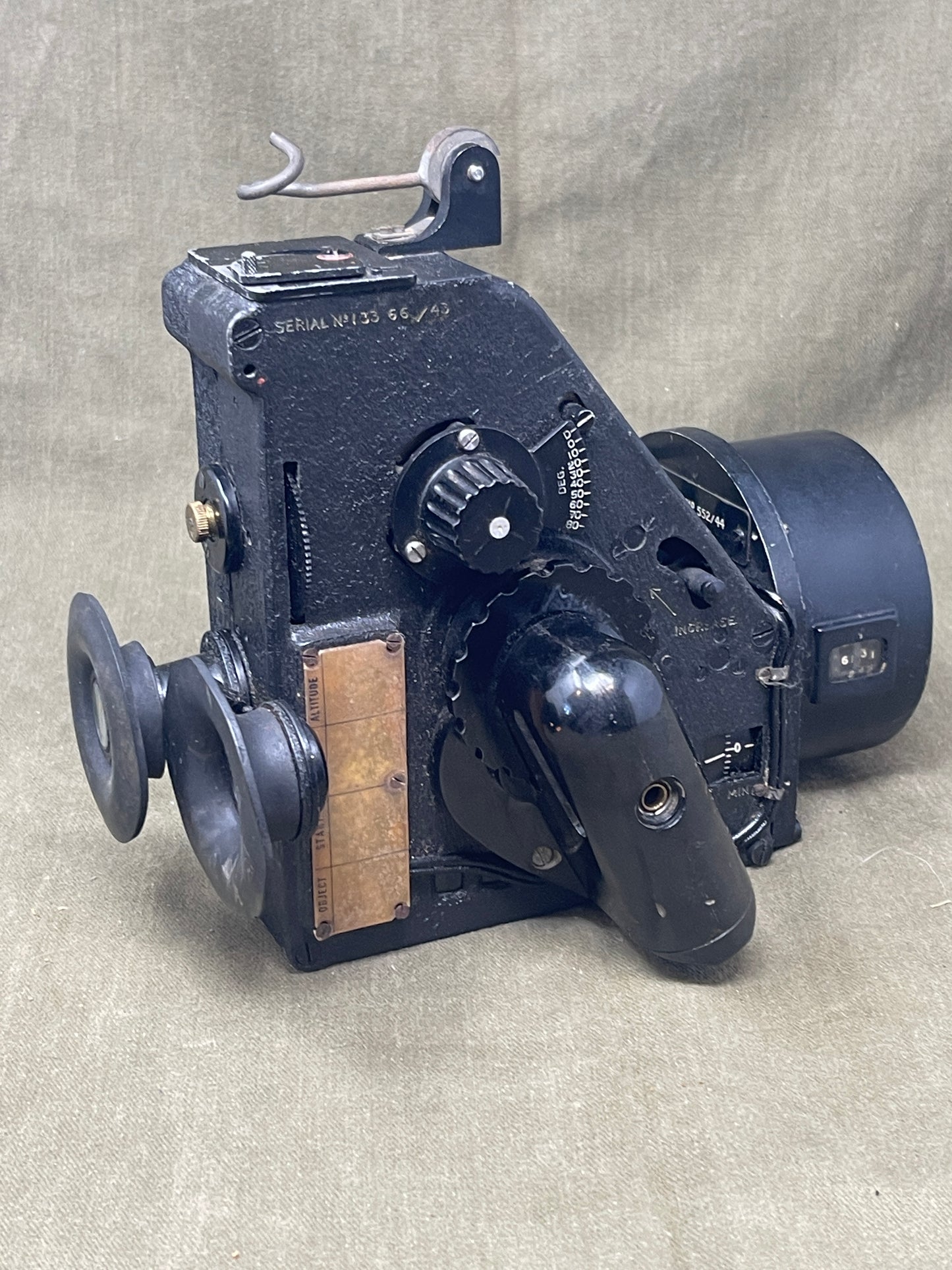 Royal Air Force Original British WWII RAF Bomber Bubble Sextant Mark IX in Bakelite Wall-mounted Case