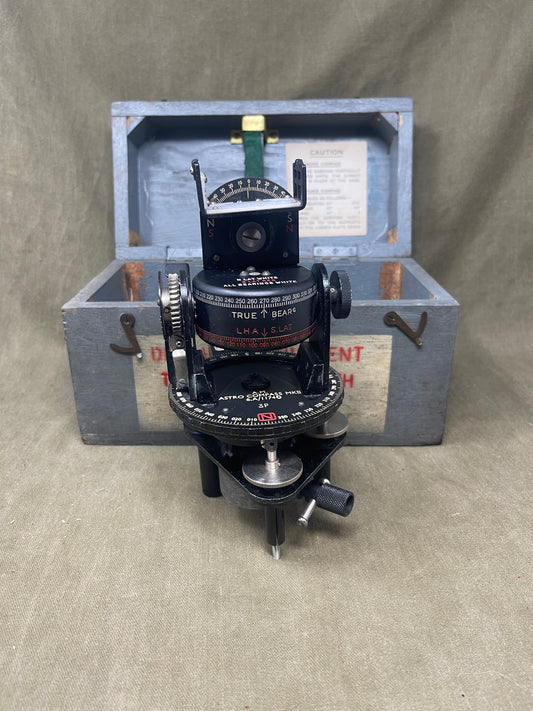 Royal Air Force Original British WWII RAF Bomber Bubble Sextant Mark IX in Bakelite Wall-mounted Case