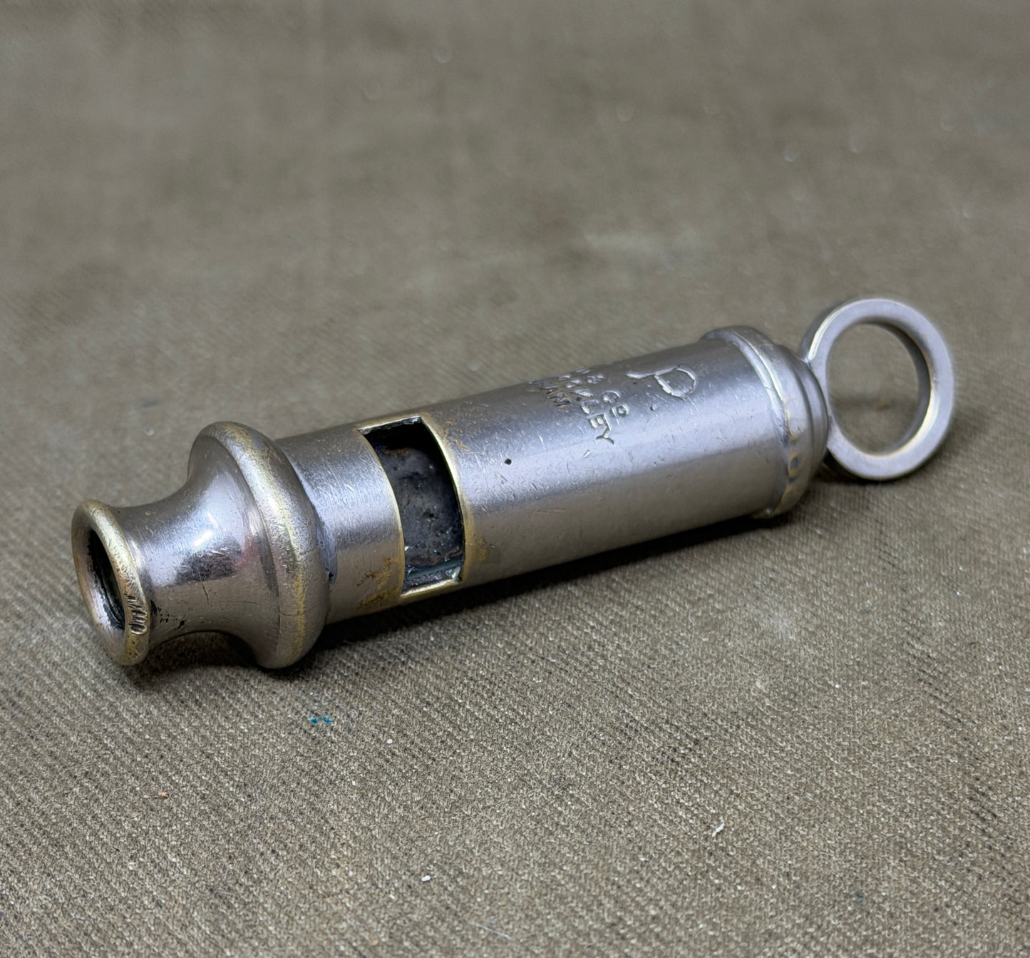 Original WWII British A.R.P. Air Raid Precautions Whistle by J. Hudson & Co, Birmingham