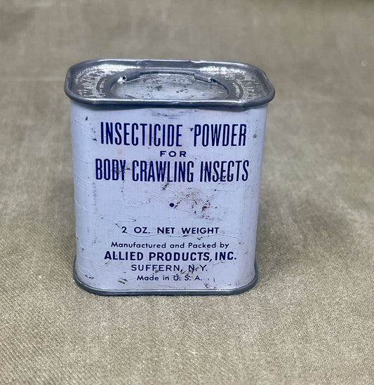 WW2 US Forces insecticide louse powder tin with contents