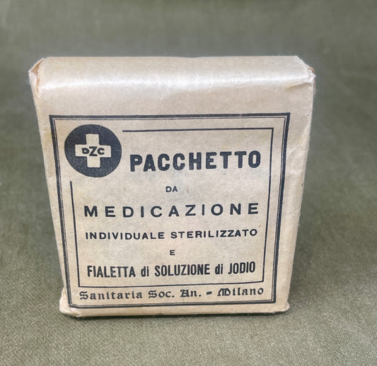 Original WWI Italian Army Pacchetto Individuale Sterilizzato – Personal Medical Field Dressing