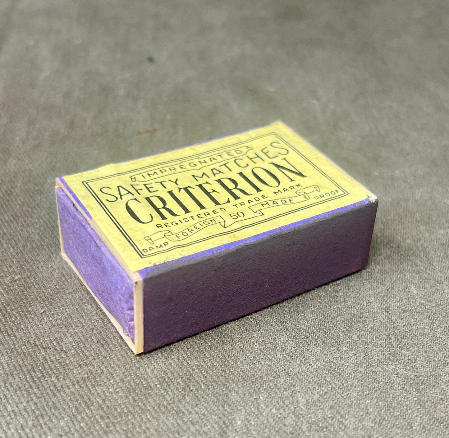 Canadian Criterion WW2 Impregnated Safety Matches