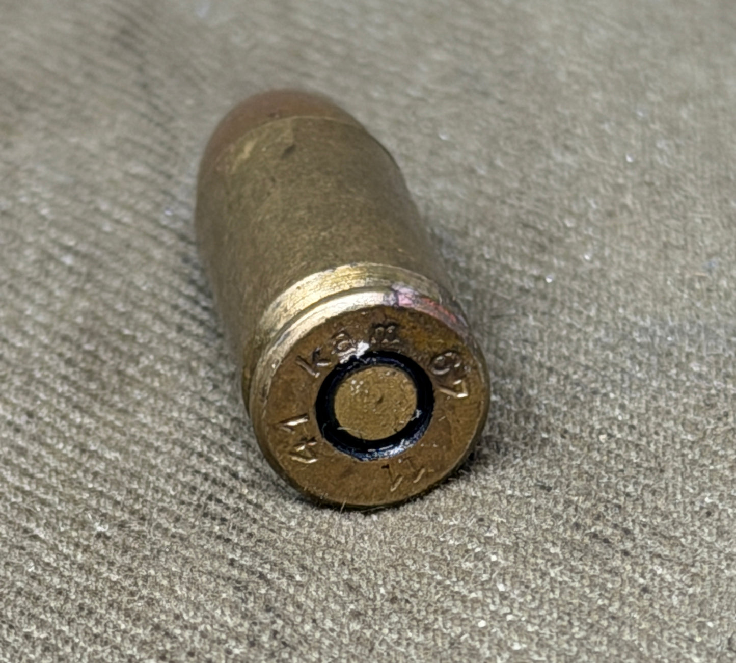Original Inert WWII German 9mm Parabellum Cartridge – kam 11 67 1943 – HASAG, Occupied Poland