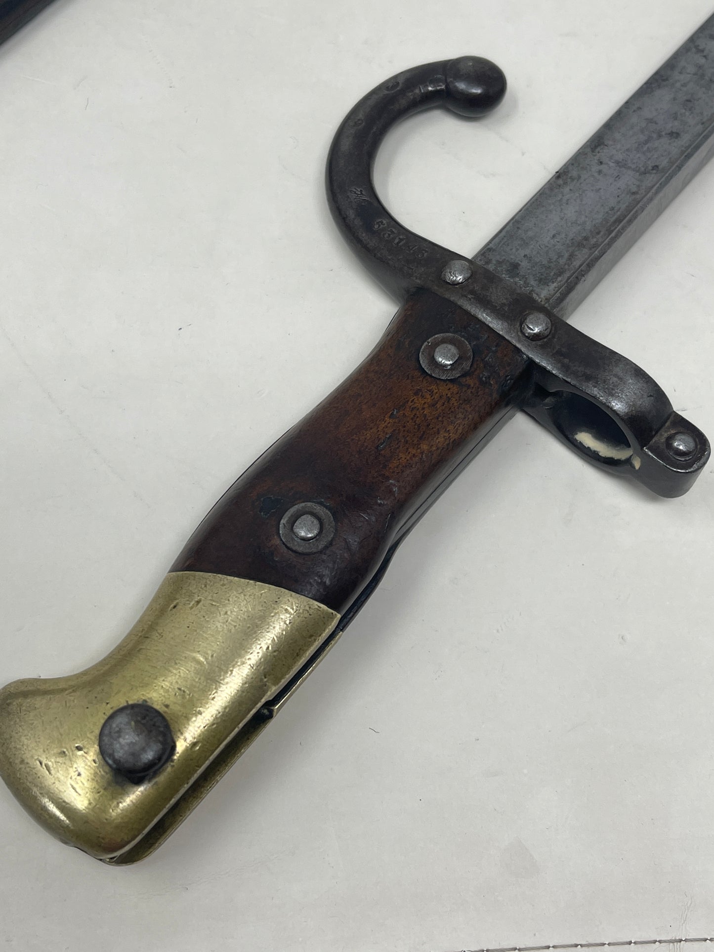 French M1874 Gras bayonet 20.5 inch, single edged, T section blade.