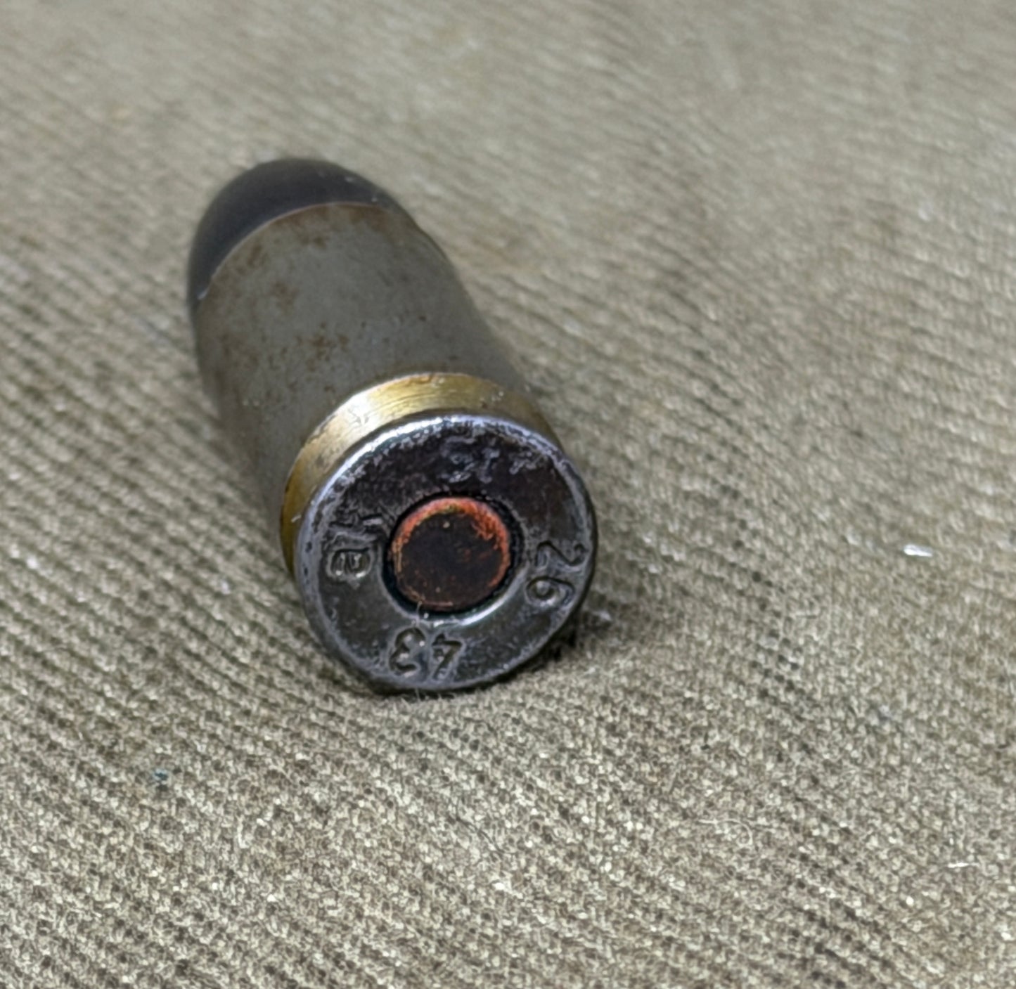 Original Inert WWII German 9mm Parabellum Cartridge – am St 26 1943 – Gustloff-Werke Hirtenberg