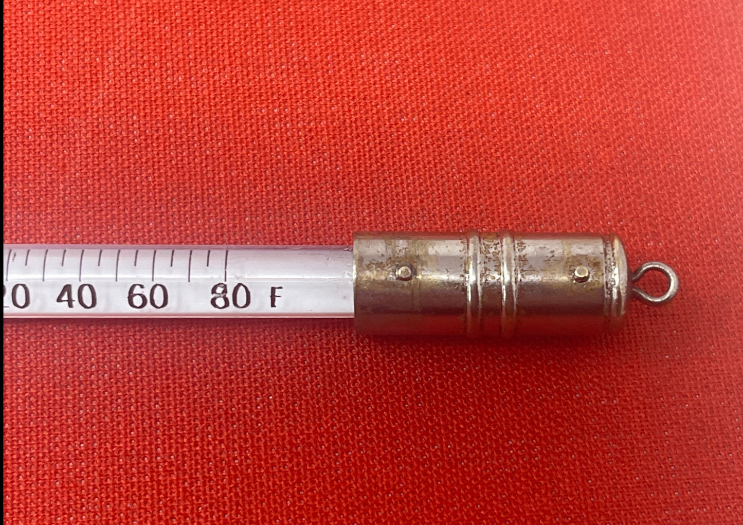 Vintage Thermometer in Aluminium Tube