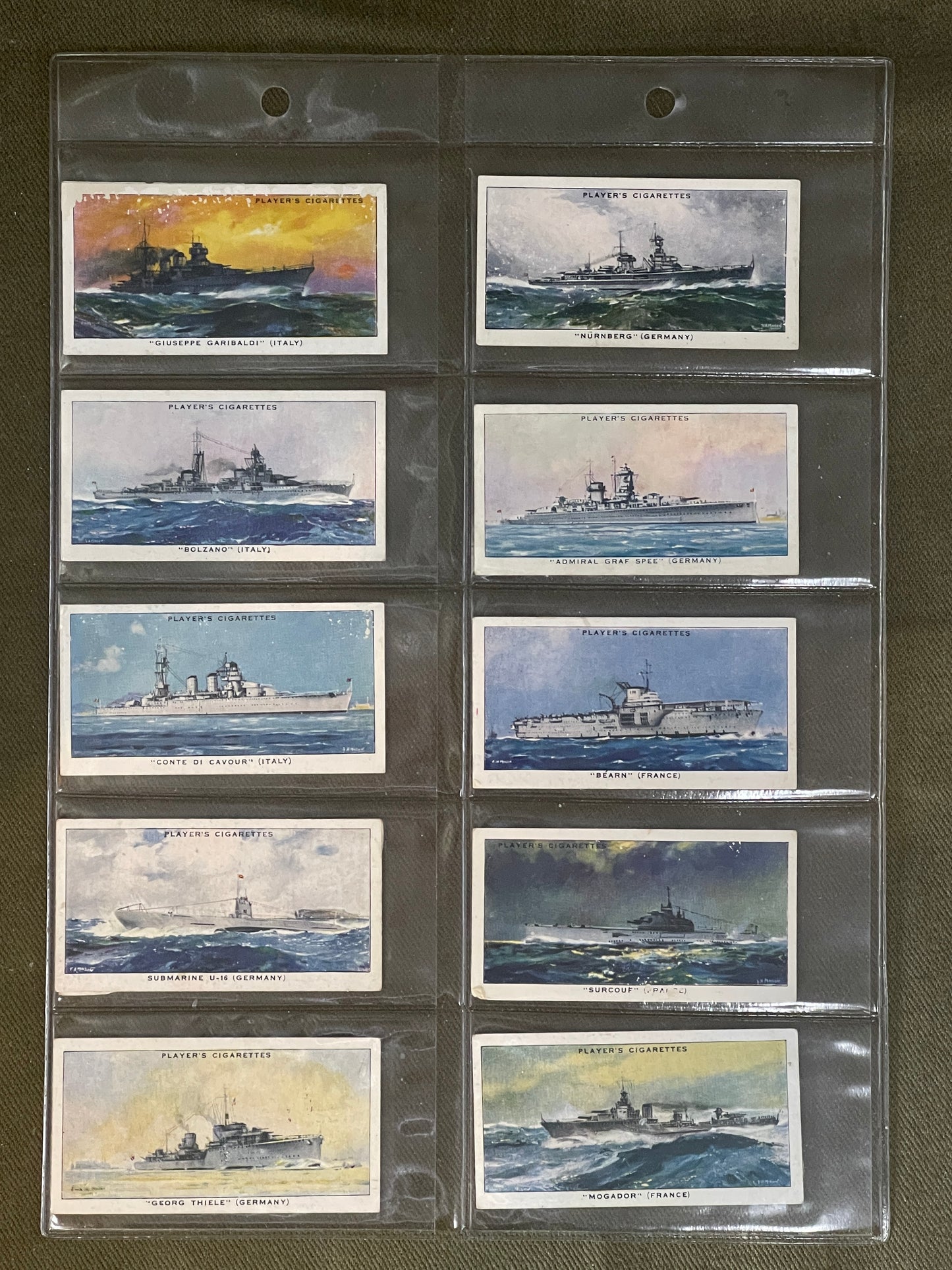 John Player & Sons Set of L25 British Naval Craft 1939 Cigarette Cards