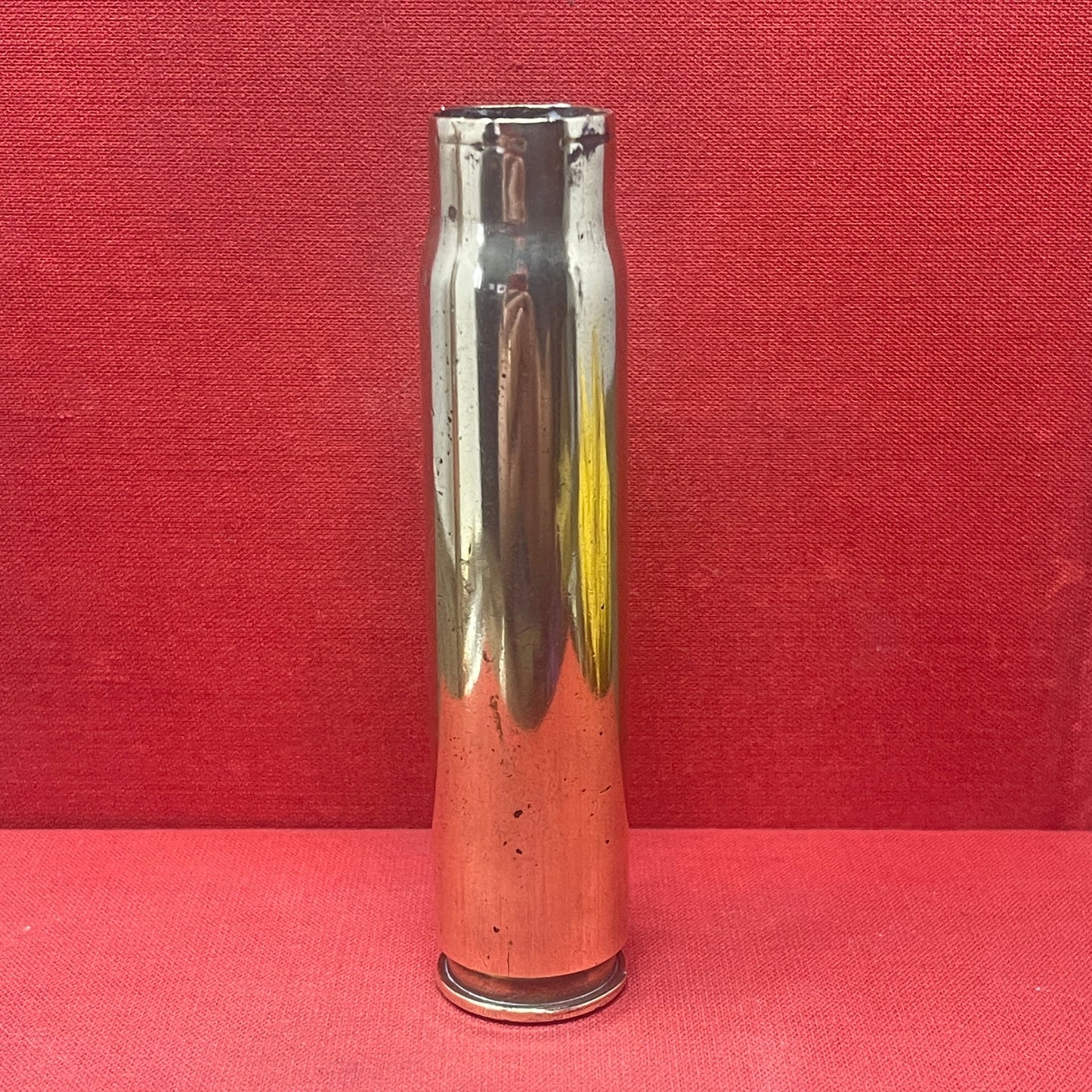 This particular 20mm casing was manufactured in ST - Royal Ordnance Factory, Steeton