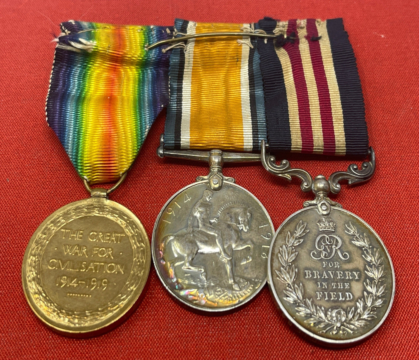A Great War M.M.Trio Bmdr Osbourne. U Anti Aircraft Battery RGA