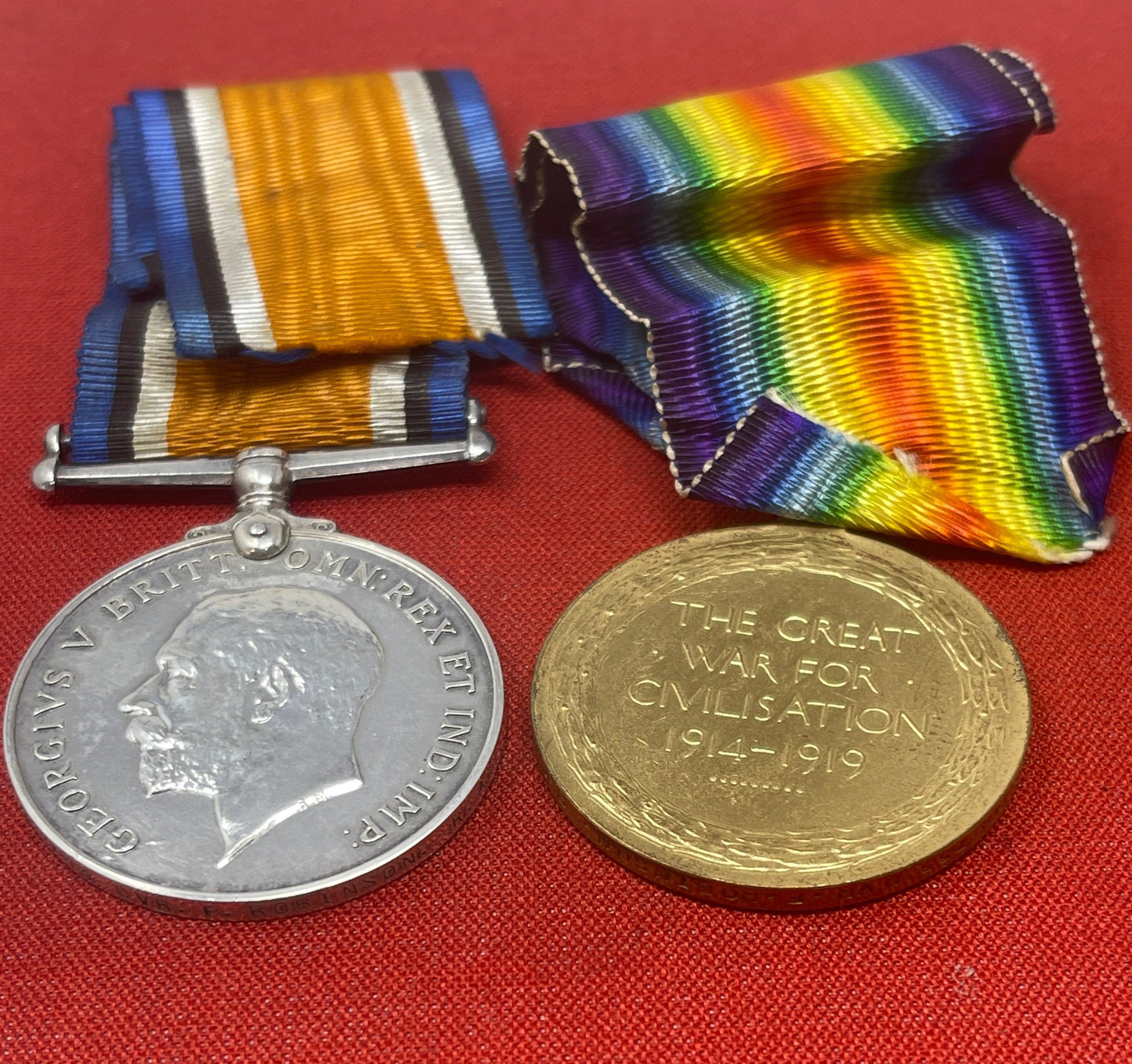 WW1 Pair British War Medal Victory Medal