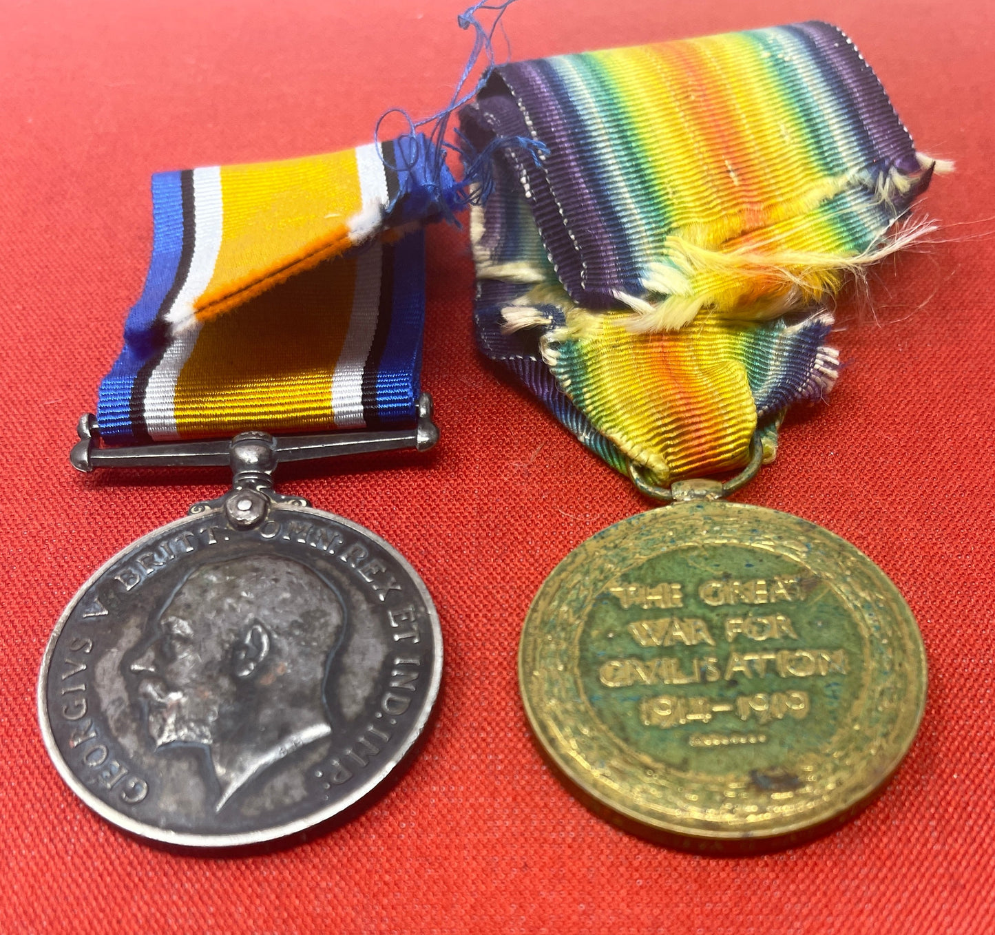 WW1 Pair RA British War Medal Victory Medal