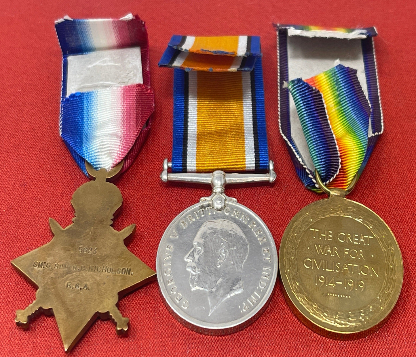 WW 1 Trio Royal Garrison Artillery