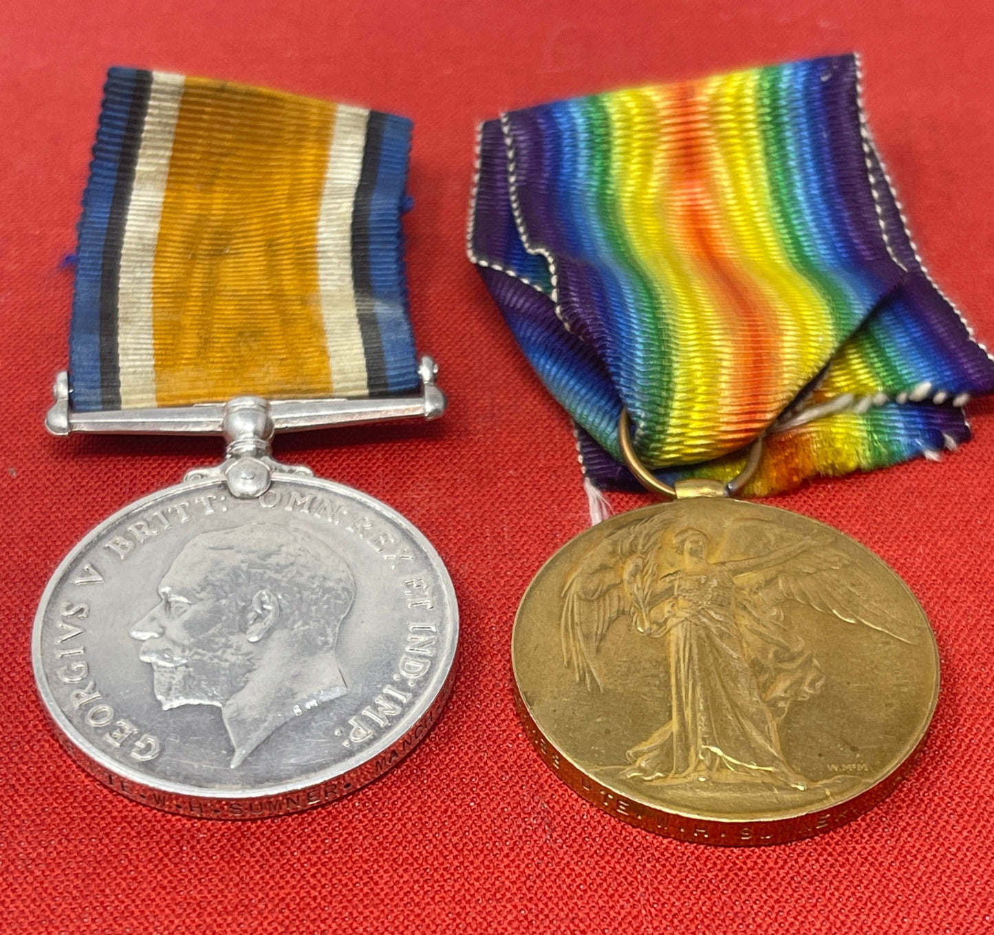 WW1 Pair Manchester Regiment - Labour Corp