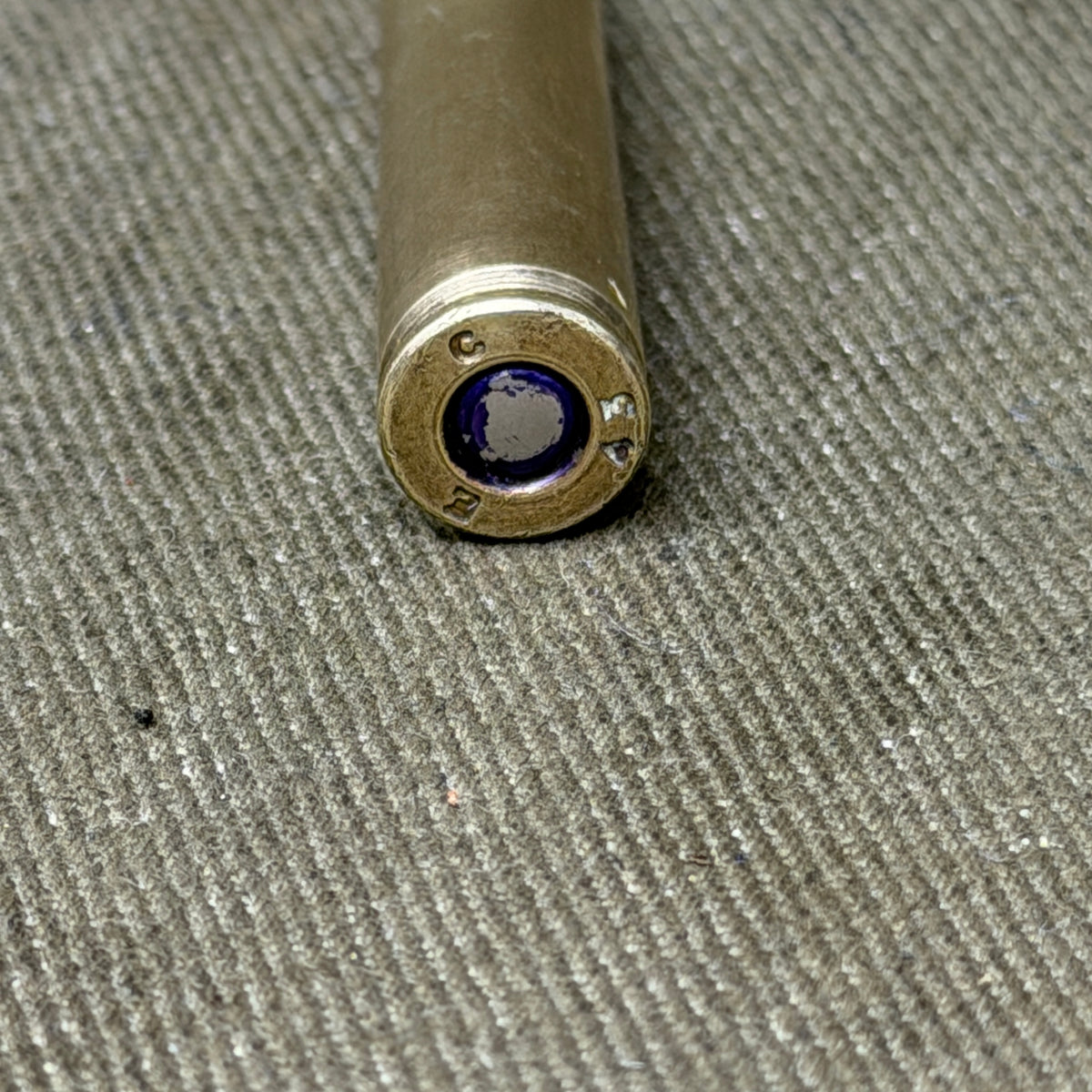Original WW2 US .30 Carbine Cartridge – EC 43 – Evansville 1943 – Inert