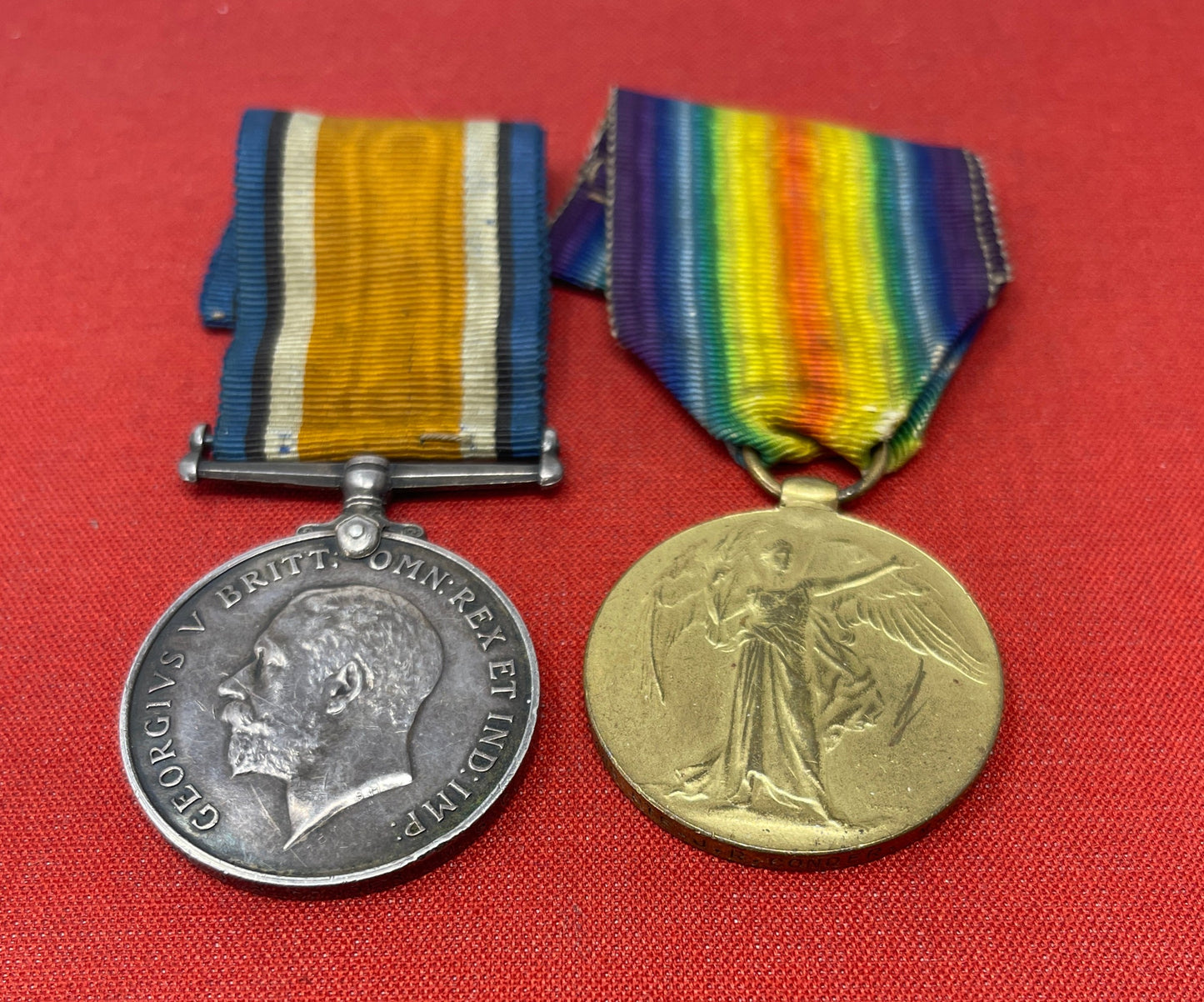 British War Medal and Victory Medal pair DLI