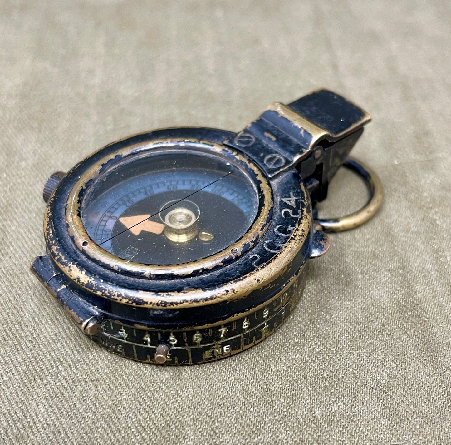 WW2 1939 British Barker & Sons MK IX Brass Compass – Excellent Working Condition