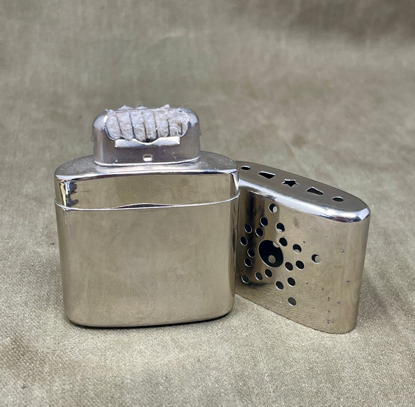 Vintage Selection of Brass trench lighters, Match holders, and Hand warmers