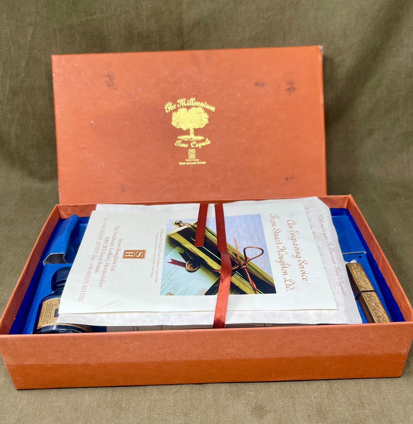 Stuart Houghton The Millenium Time Capsule Solid Brass Calligraphy Set 2000
