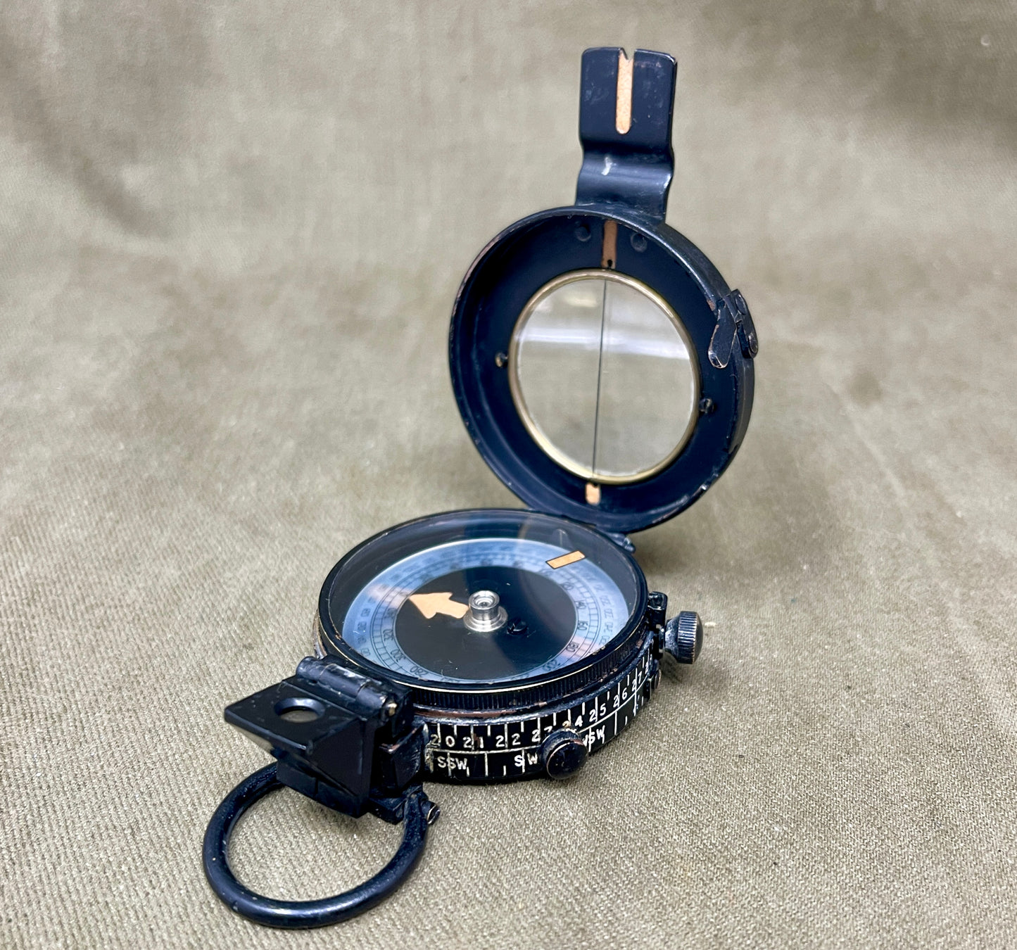 WW2 1940 British J. M. Glauser MK IX Brass Compass – Excellent Working Condition