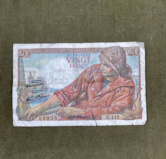 WW2 Selection of European Occupied Countries Banknotes France, Belgium