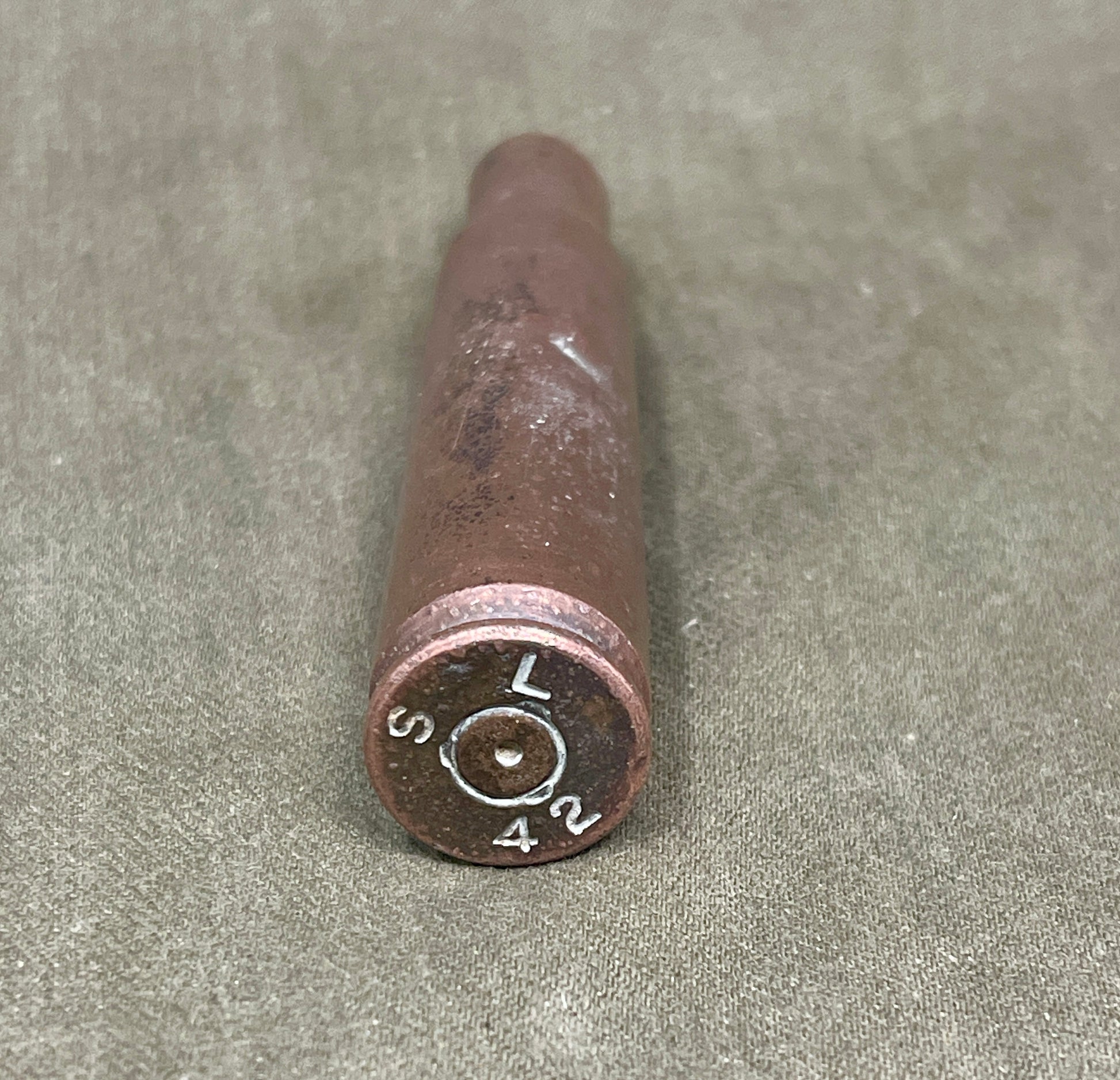 WW2  USAAF 50 Cal Cartridge case. Headstamp SL = Salt Lake Ciry